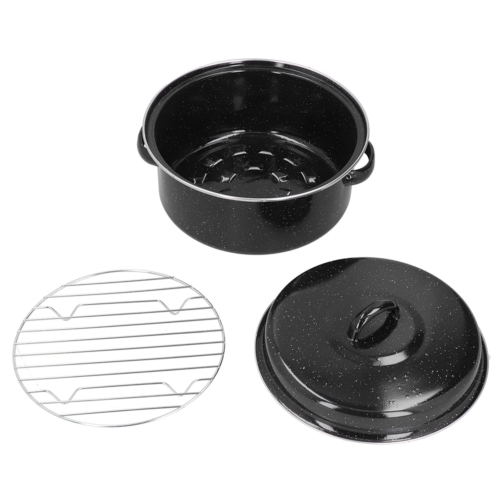 Premium Enamel Oval Roaster Pan - Heavy Duty Cast Iron Baking Dish for Turkey, Chicken, BBQ & Sweet Potatoes | Perfect for Oven, Stovetop & Outdoor Cooking | Family Kitchen & Holiday Dinner Essential