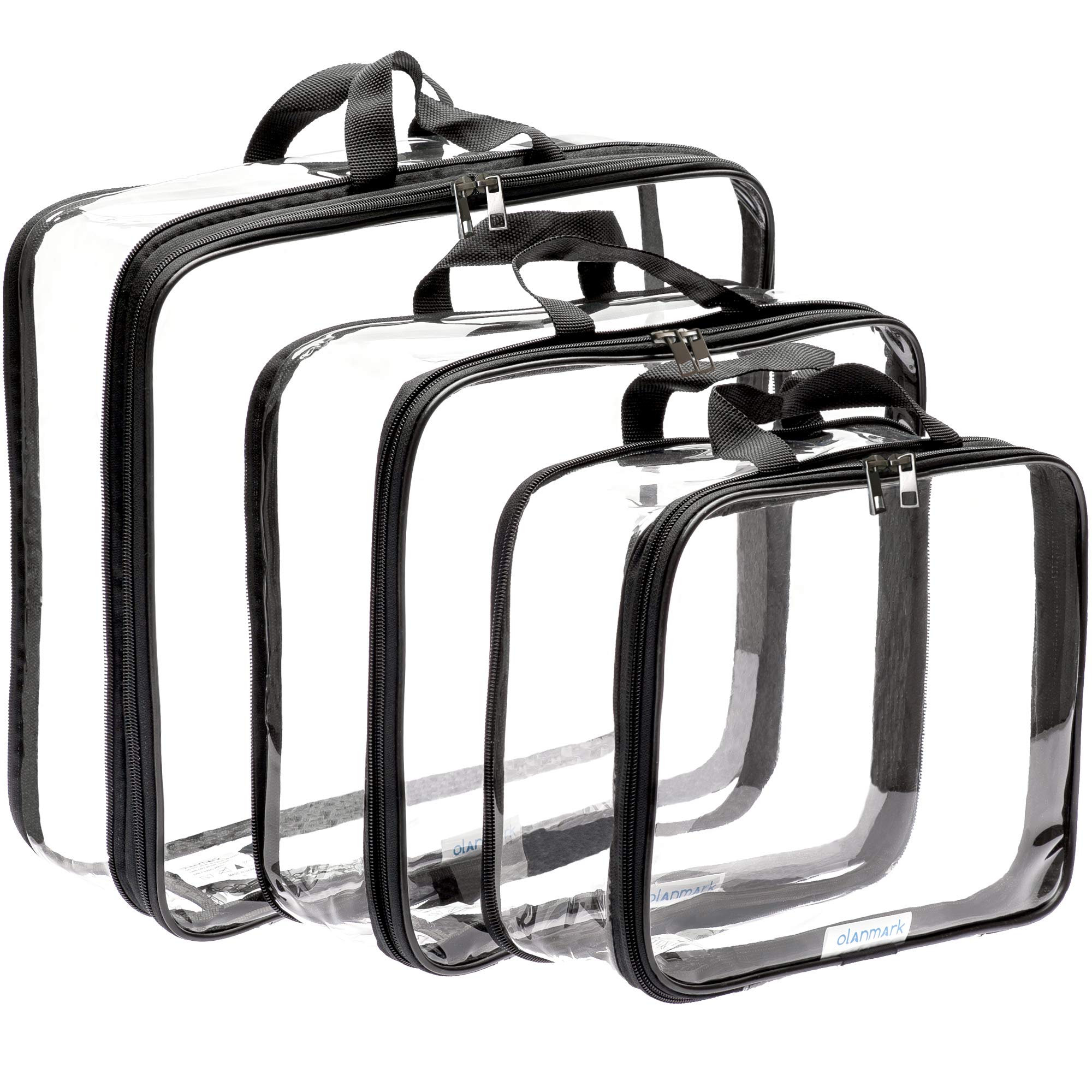Clear Compression Packing Cubes 3-Piece Set - Large Transparent Travel Organizer Bags for Suitcases & Backpacks - Space-Saving PVC Luggage Organizers with See-Through Design - Perfect for Business Trips, Vacations & Weekend Getaways