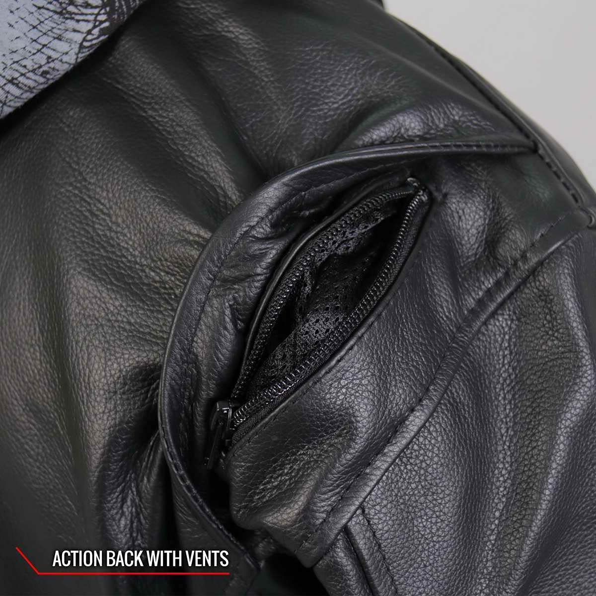 Hot Leathers JKM1031 Men's 'Skull and Bones' Biker Leather Jacket with Flannel Lining - Medium Size, Perfect for Motorcycle Riding, Casual Outfits & Winter Fashion