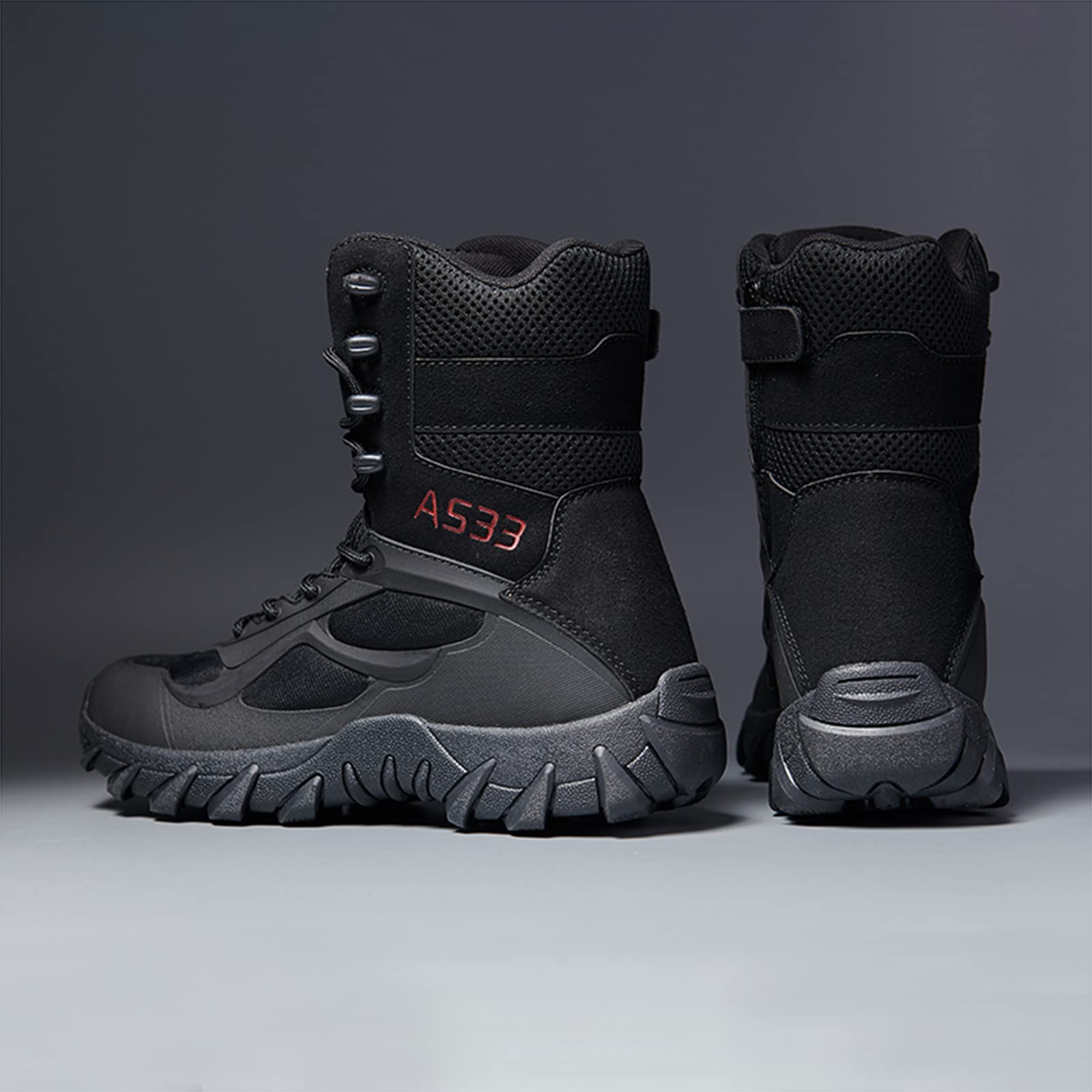 Men's High Top Breathable Tactical Boots - Lightweight Hiking Shoes for Outdoor Training & Military Use - Durable Wear-Resistant Design for Camping, Hunting & Work Scenarios