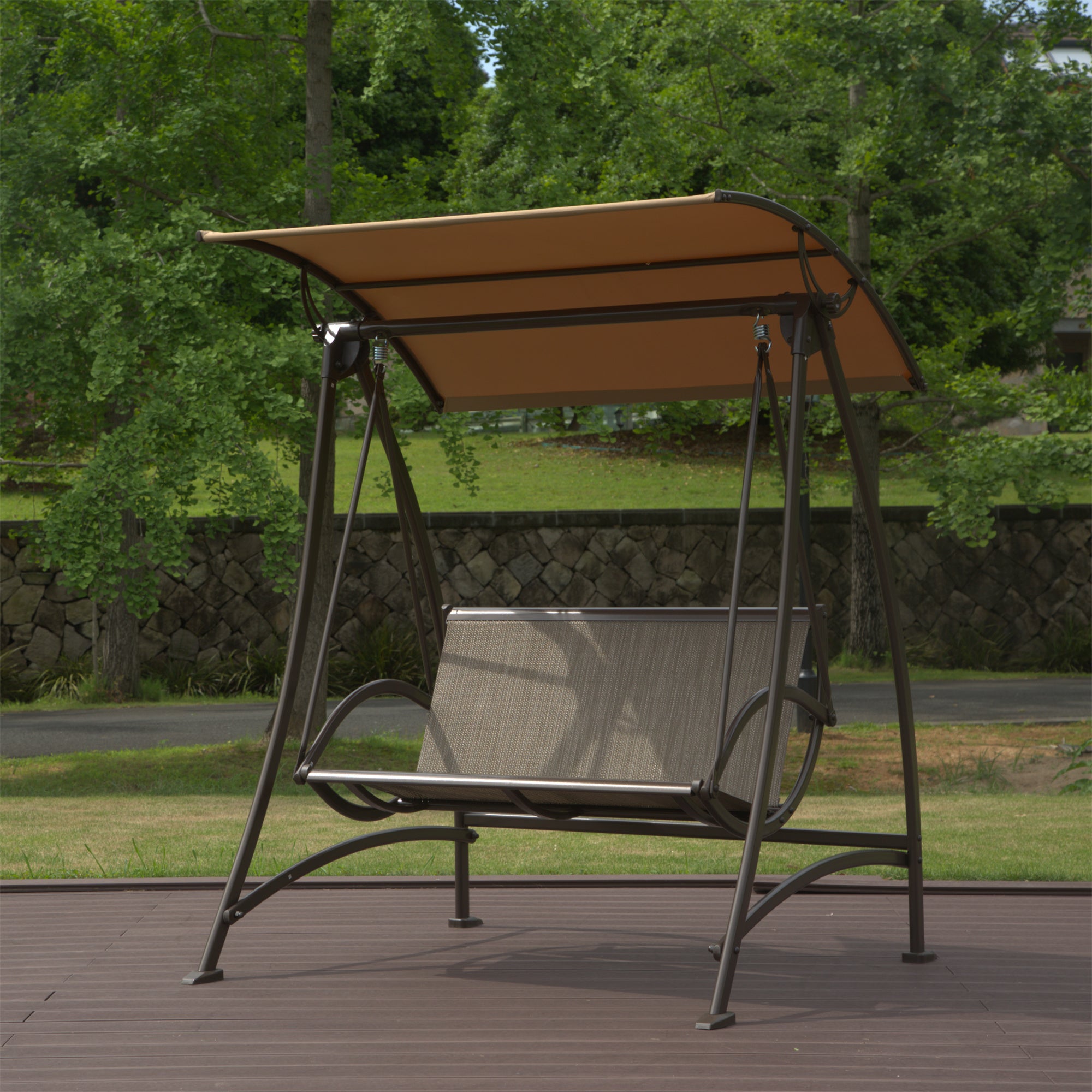2 Seat Patio Swing Chair with Adjustable Canopy - Durable Steel Frame Outdoor Porch Swing - Perfect for Garden, Deck, Backyard & Relaxation - Weather-Resistant Glider for Comfortable Lounging