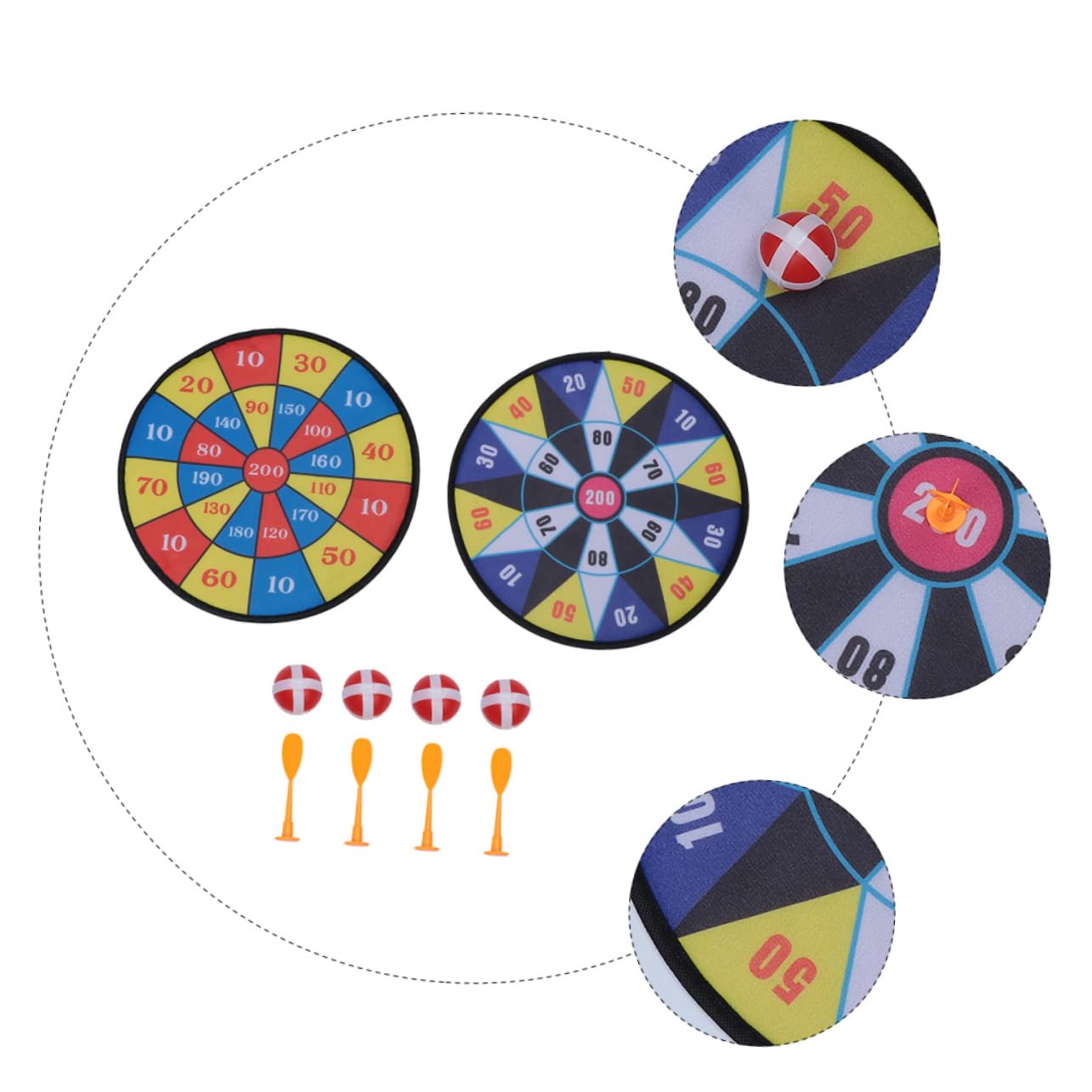 WHAMVOX 2 Sets Sticky Ball Dart Board Game Set - Plastic Sports Toy for Kids & Adults - Fun Indoor/Outdoor Party Games, Birthday Gifts, Family Game Night Activities