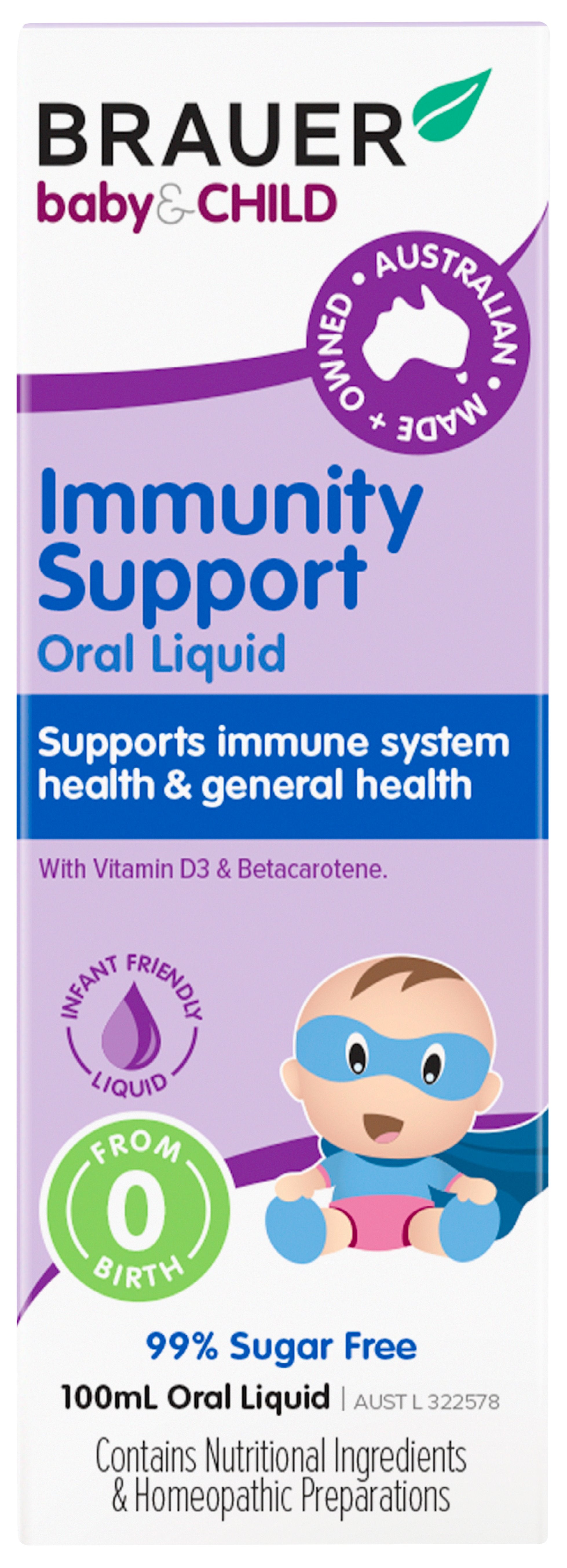 Brauer Baby & Child Immunity Support - Natural Immune Booster for Kids & Infants - Perfect for Daycare, School & Travel