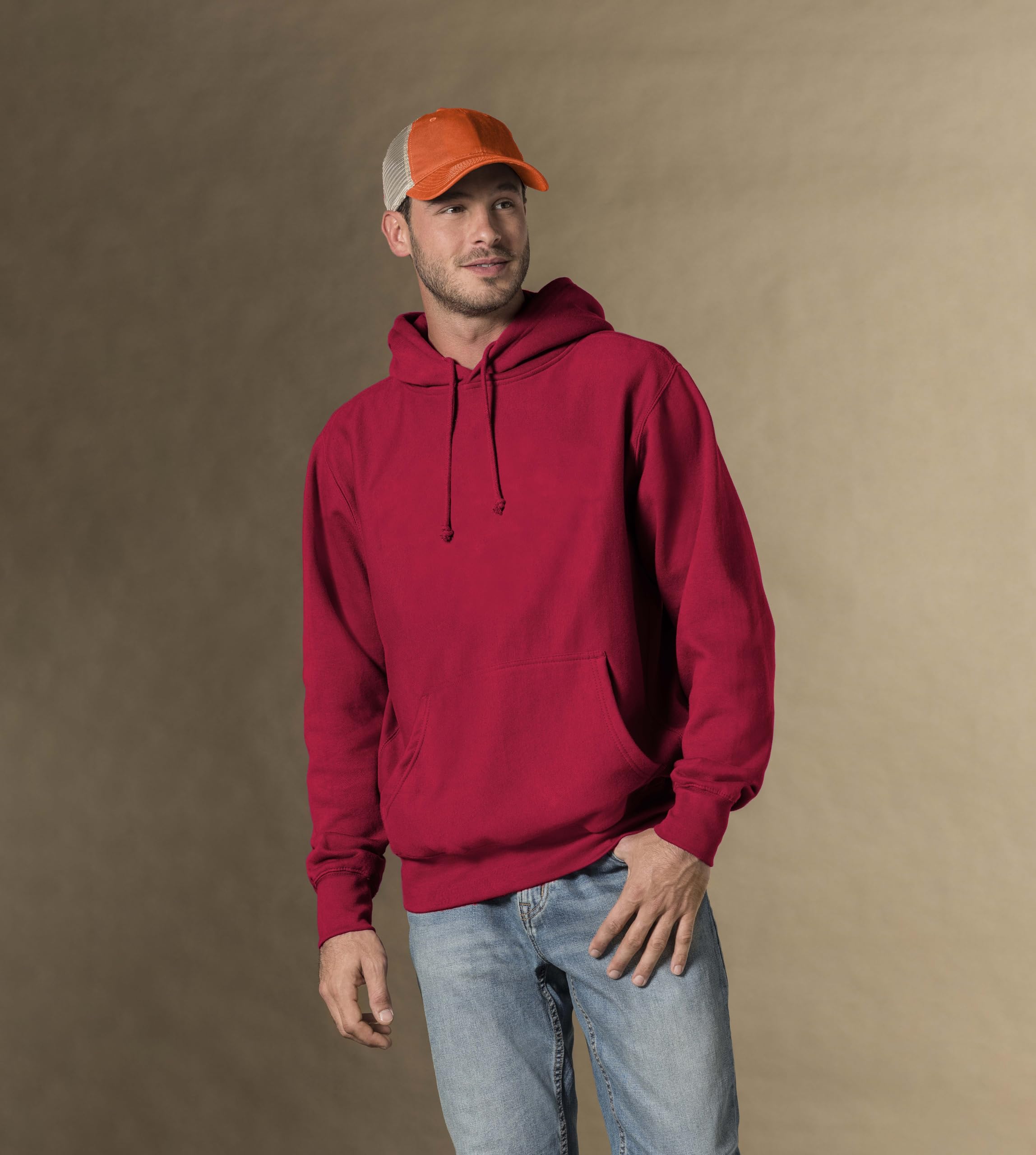 MV Sport Men's Heavyweight Fleece Hoodie - Thick Cotton Pullover Sweatshirt with Drawstring Hood | Perfect for Casual Wear, Gym & Outdoor Activities