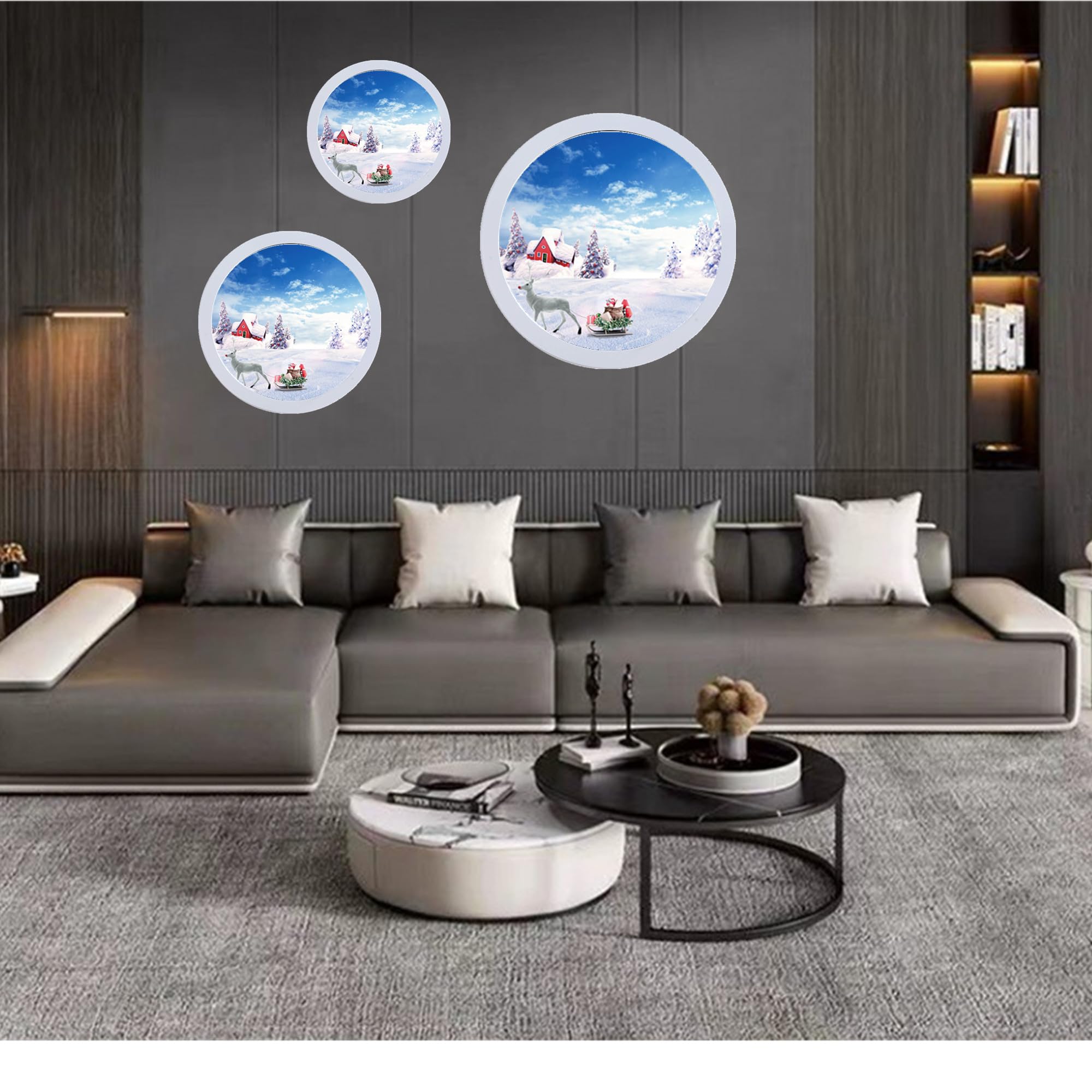 Round Wooden Photo Frame 8 Inch - White Wall Hanging Picture Frame for Home & Office Decor | Perfect for Family Photos, Wedding Pictures, and Living Room Wall Art