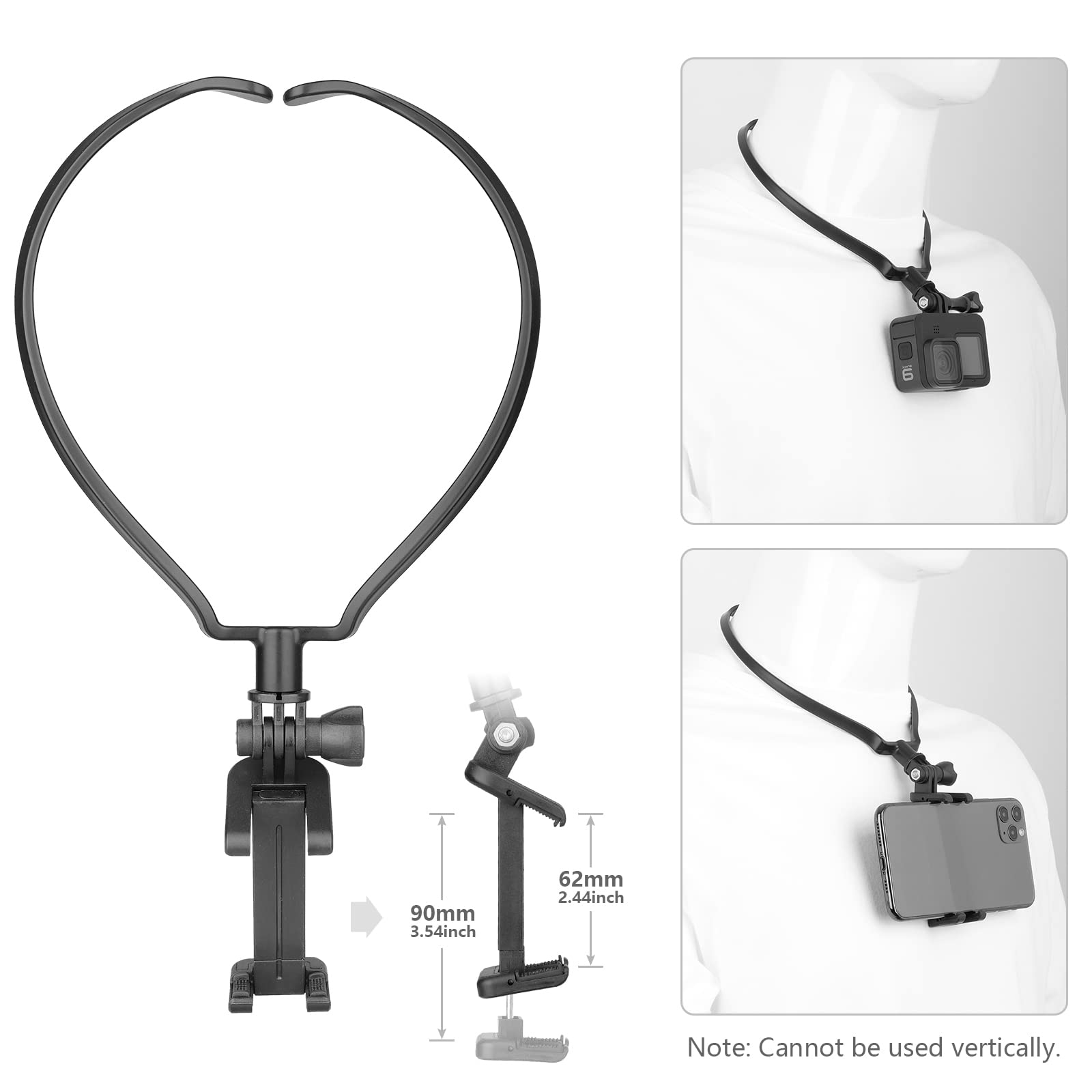 ChromLives 3-in-1 Hands Free Phone Mount Set - Adjustable Neck, Head & Chest Strap Holder for iPhone, GoPro Hero & Smartphones - Perfect for Running, Cycling, Hiking & Outdoor Activities