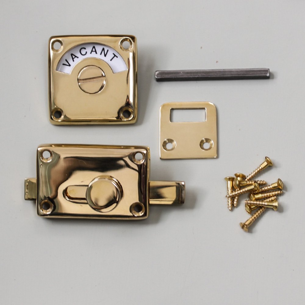 Polished Brass Vacant Engaged Lock - High-Quality Door Lock for Home & Office Security - Perfect for Bedrooms, Bathrooms, and Storage Rooms