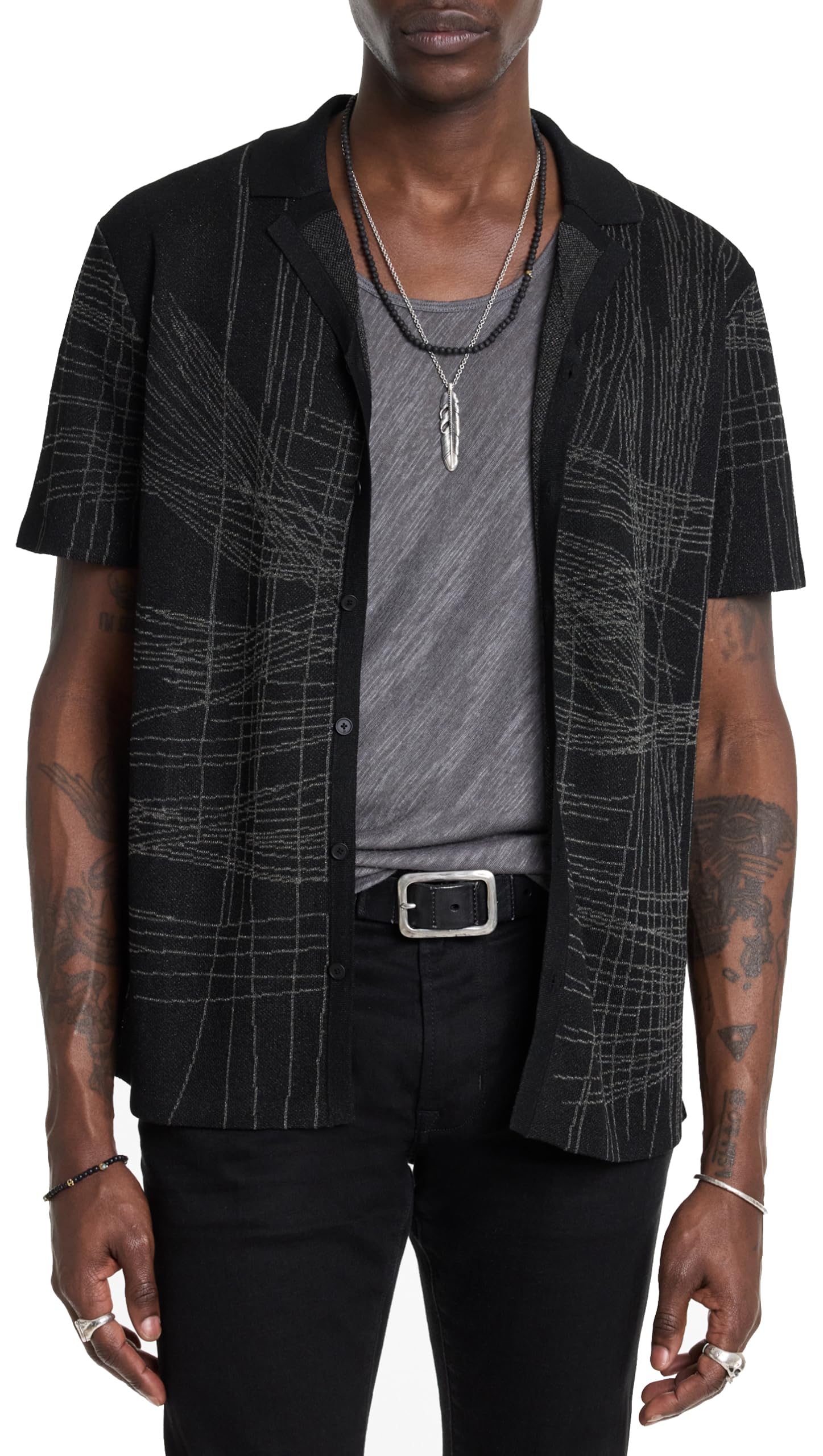 John Varvatos Men's Simon Shirt | Premium Slim Fit Button Down Dress Shirt for Business & Casual Wear | Office, Date Night & Special Occasions