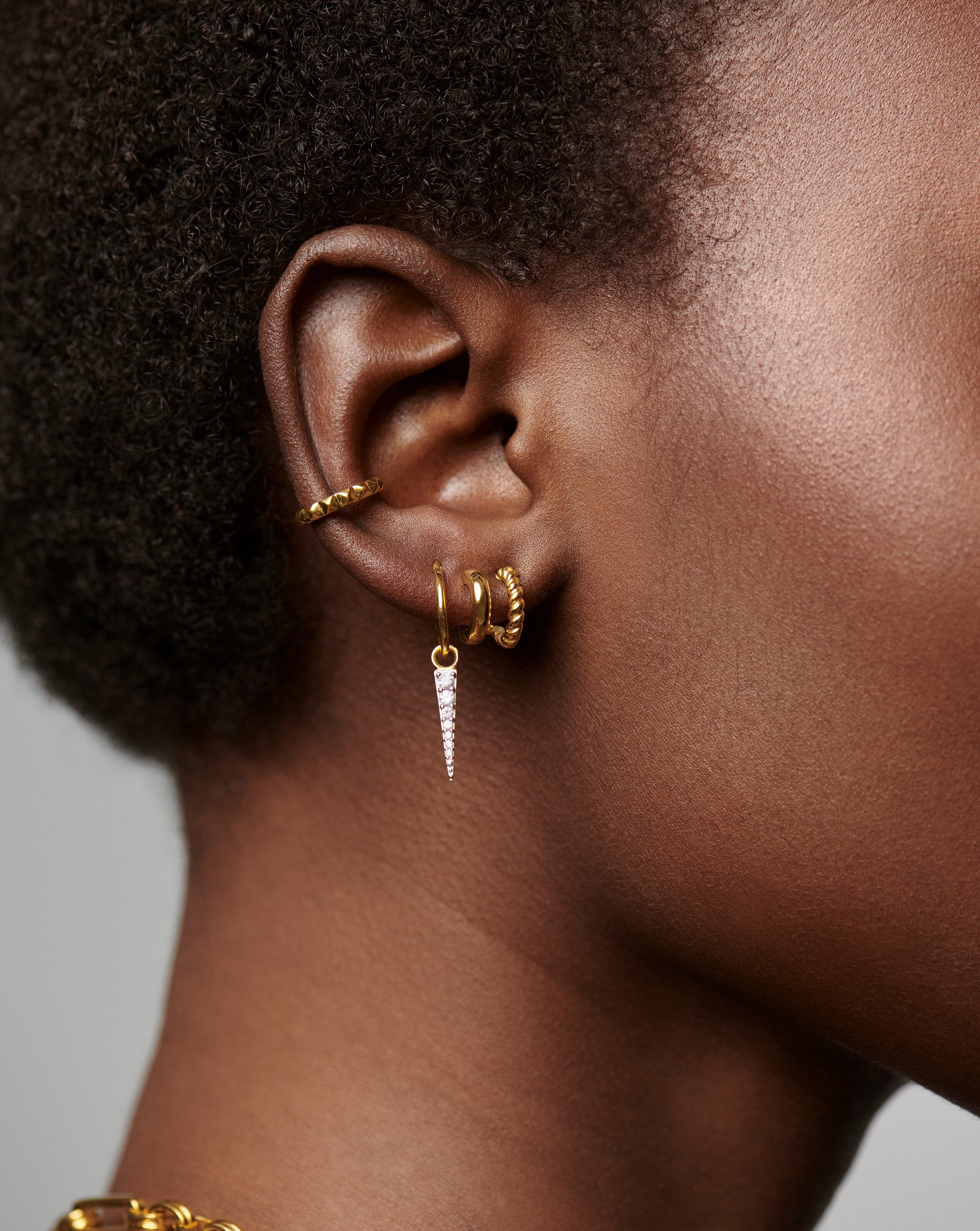 18K Gold Vermeil Radial Double Huggie Earrings – Elegant Hoop Earrings for Women, Perfect for Parties, Weddings & Everyday Wear