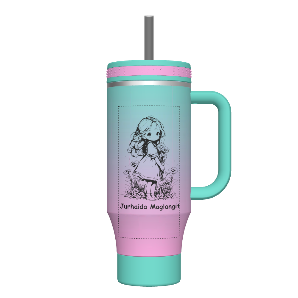 40oz Ombre Straw Tumbler with Lid - Customized Personalized Name or Design - Insulated Stainless Steel Cup for Iced Coffee, Smoothies & Cold Drinks - Perfect for Home, Office, Gym & Outdoor Activities