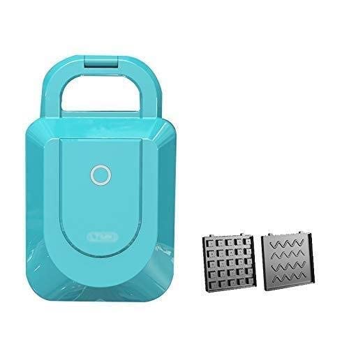 Professional 600W Electric Sandwich Maker & Waffle Iron - Non-Stick Grill Pan for Toasting, Steak, Cake Baking - Includes Jaffle Iron Plates (Pink, Blue) - Perfect for Breakfast, Brunch & Family Gatherings