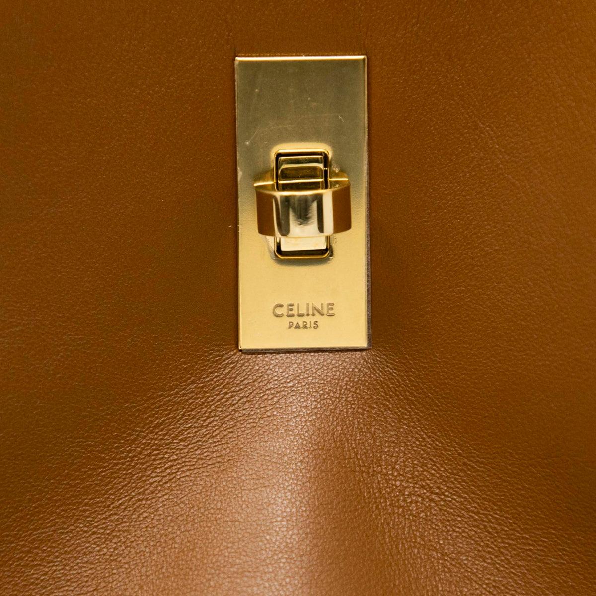 Celine Tan Teen Bucket 16 Bag - Genuine Leather Crossbody Shoulder Bag for Women | Perfect for Travel, Shopping & Everyday Use