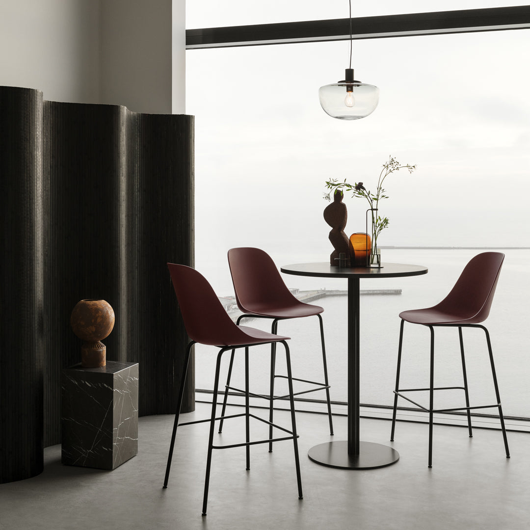 Round Harbour Column Bar Table - Modern & Stylish Counter Height Dining Table for Kitchen, Breakfast Nook, or Small Space Entertaining