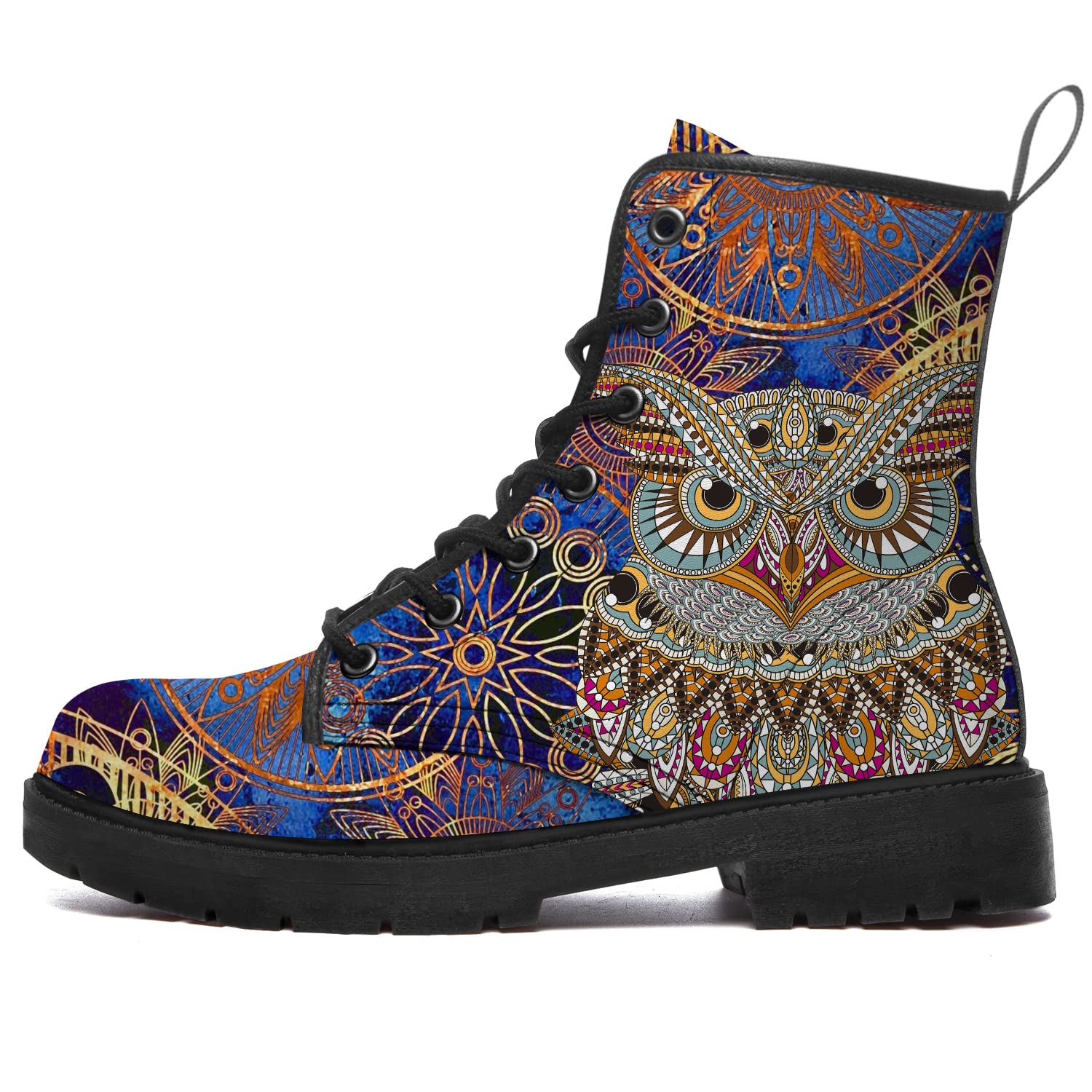 Owl Boots - Waterproof Combat Boots for Women & Men | Anti-Slip Lace Up Ankle Boots | Perfect for Hiking, Work & Outdoor Adventures