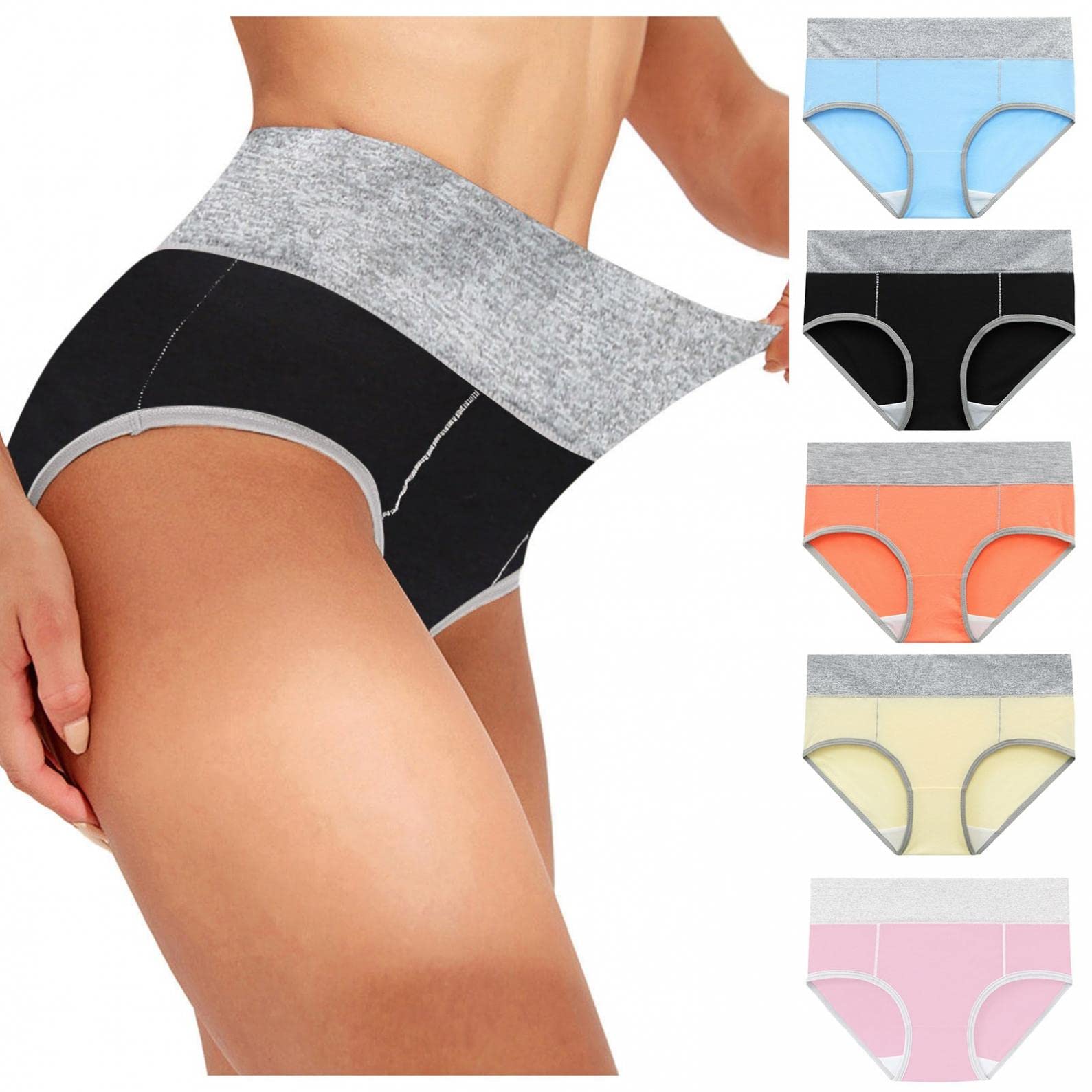 ODGear Women's Cotton Underwear - Soft Comfortable Briefs with Butt Lift, Patchwork Color Multipack - Perfect for Everyday Wear, Workout & Lounge