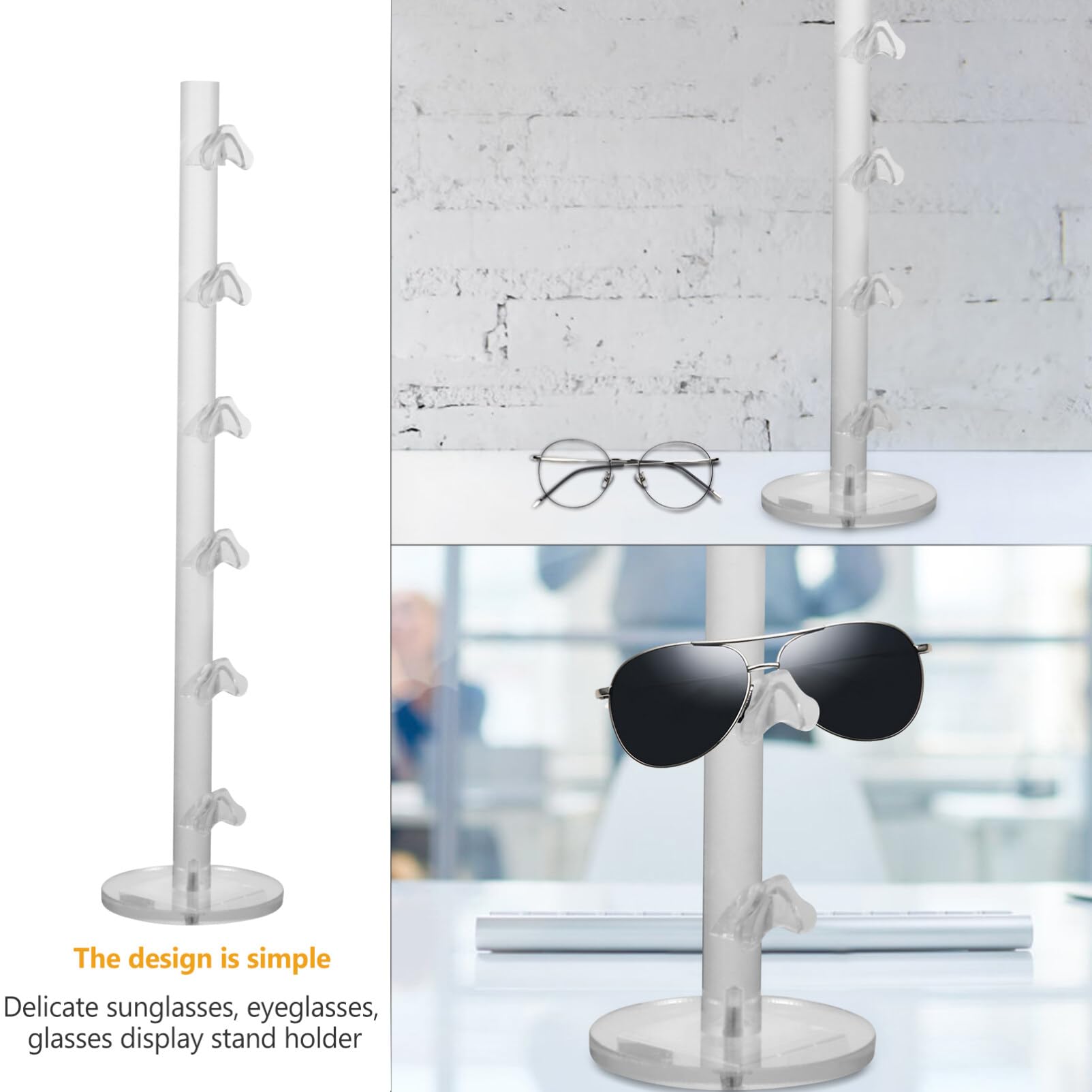 Acrylic Sunglasses Organizer & Eyeglasses Holder - 6-Tier Glasses Display Stand for Sunglasses, Reading Glasses & More | Perfect for Retail Stores, Home, Office & Boutique Organization