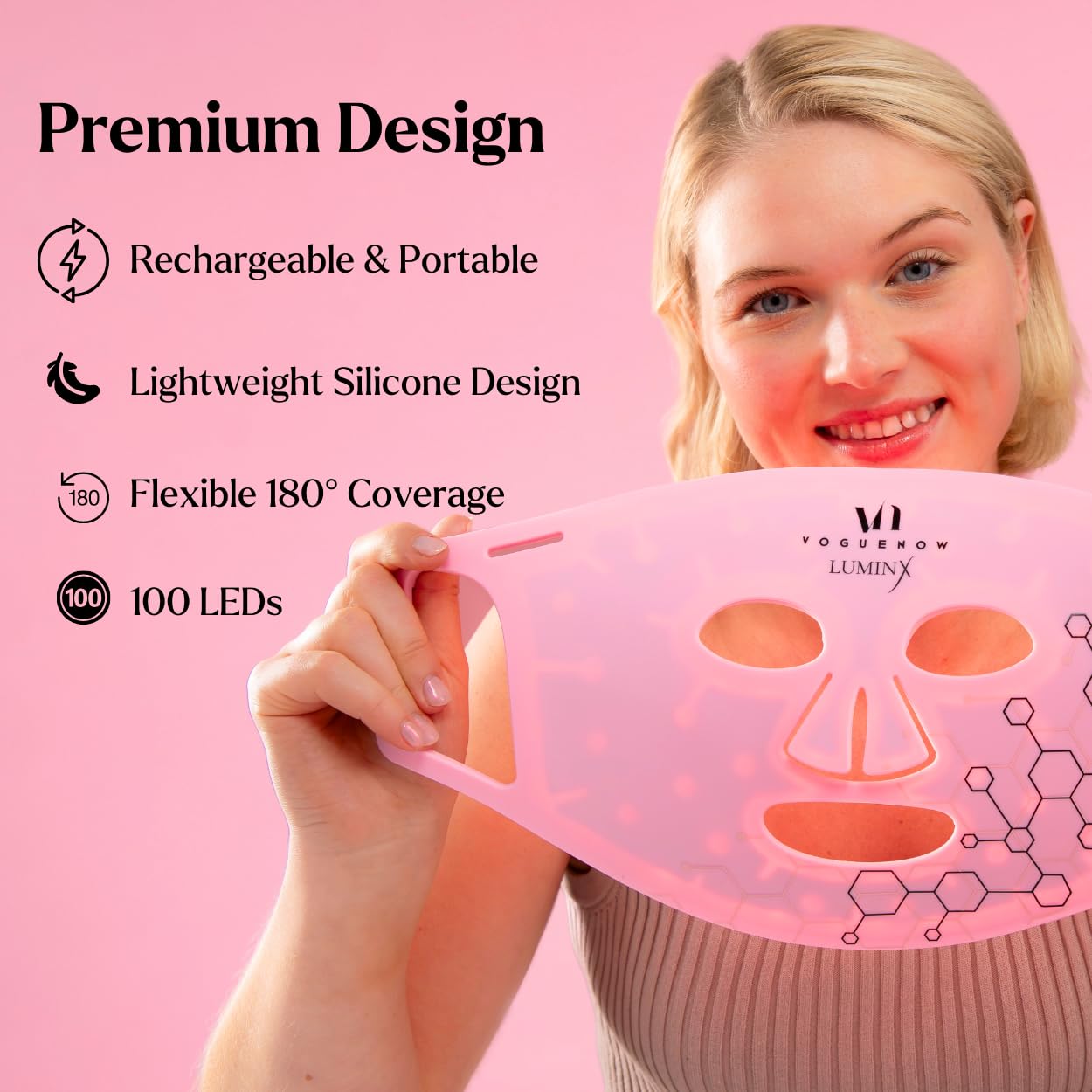 LuminX FDA Cleared LED Light Therapy Face Mask - 6 Pcs Hydrogel Sheet Mask Spa Kit with 4 Colors (Infrared & Red) - Anti-Aging Skin Care Treatment for Wrinkles & Acne - Perfect Christmas Gift Set for Women | Use at Home Spa, Facial Treatment, Self-Care Routine