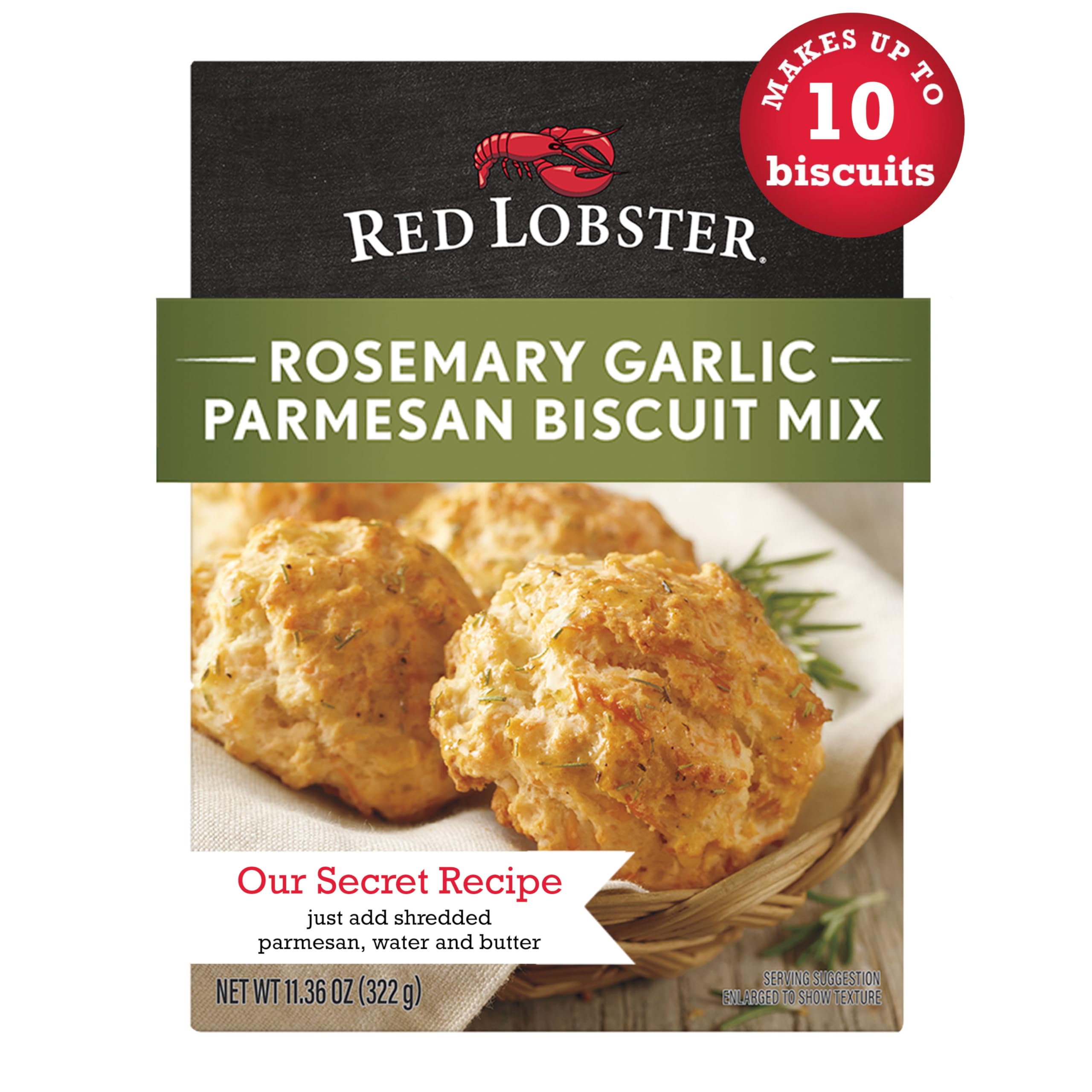 Red Lobster Rosemary Garlic Parmesan Biscuit Mix with Herb Seasoning - 11.36 Oz Box (Pack of 12) | Easy Homemade Biscuits for Dinner Parties, Family Gatherings & Holiday Meals