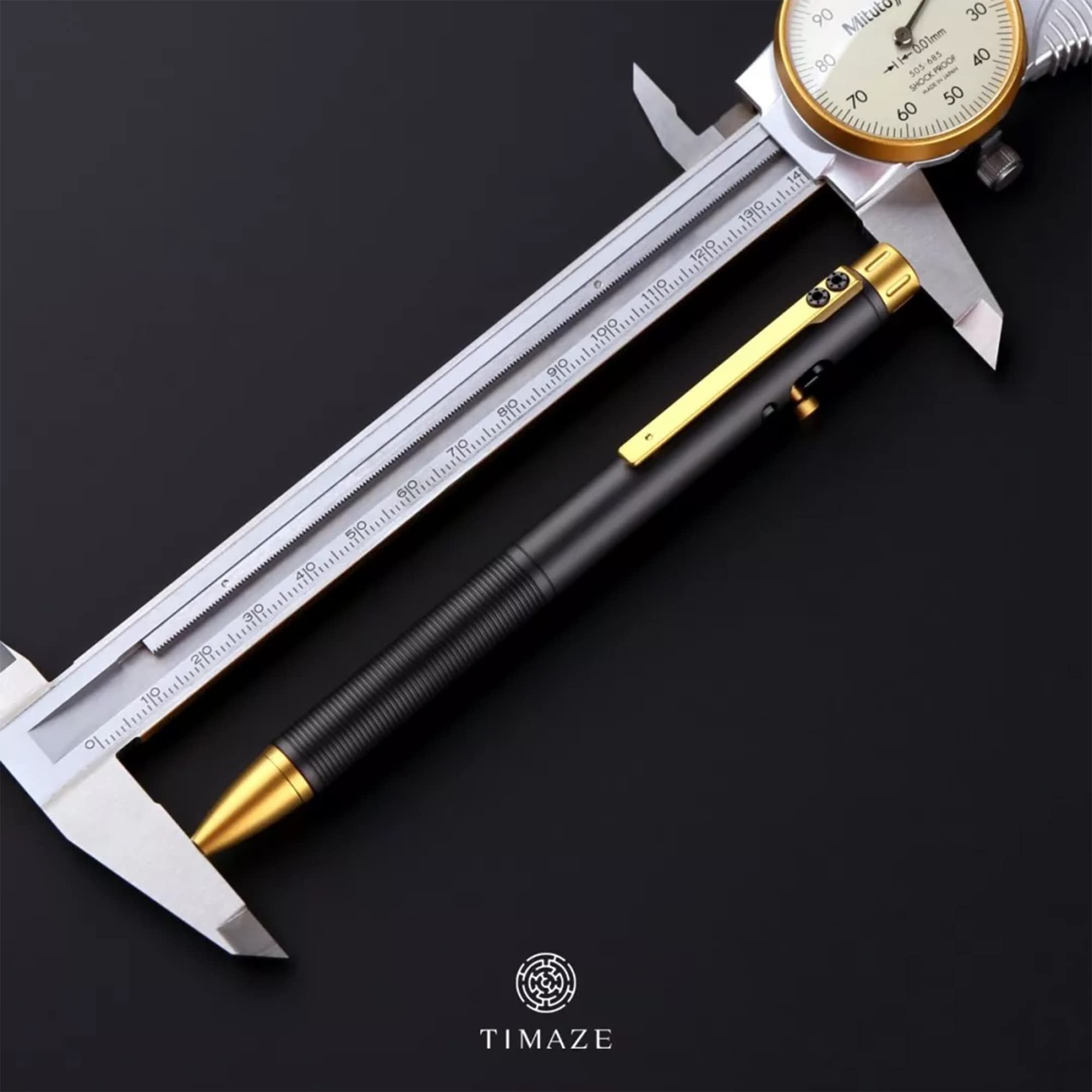 Premium Titanium Bolt-Action Pen with Tungsten Glass Breaker - 5.5 Inch Blue & Gold Tactical Writing Instrument - Perfect for EDC, Survival Kits, Outdoor Adventures & Emergency Situations