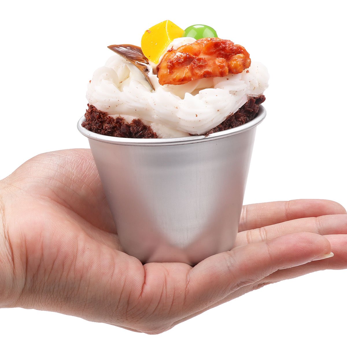 6-Pack Nonstick Mini Anodized Aluminum Pudding Cups - Chocolate Molten Lava Cake Pans, Popover Molds, Ice Cream Containers for Baking & Dessert Making (Silver, Size A) - Perfect for Home Baking, Party Treats & DIY Dessert Creations