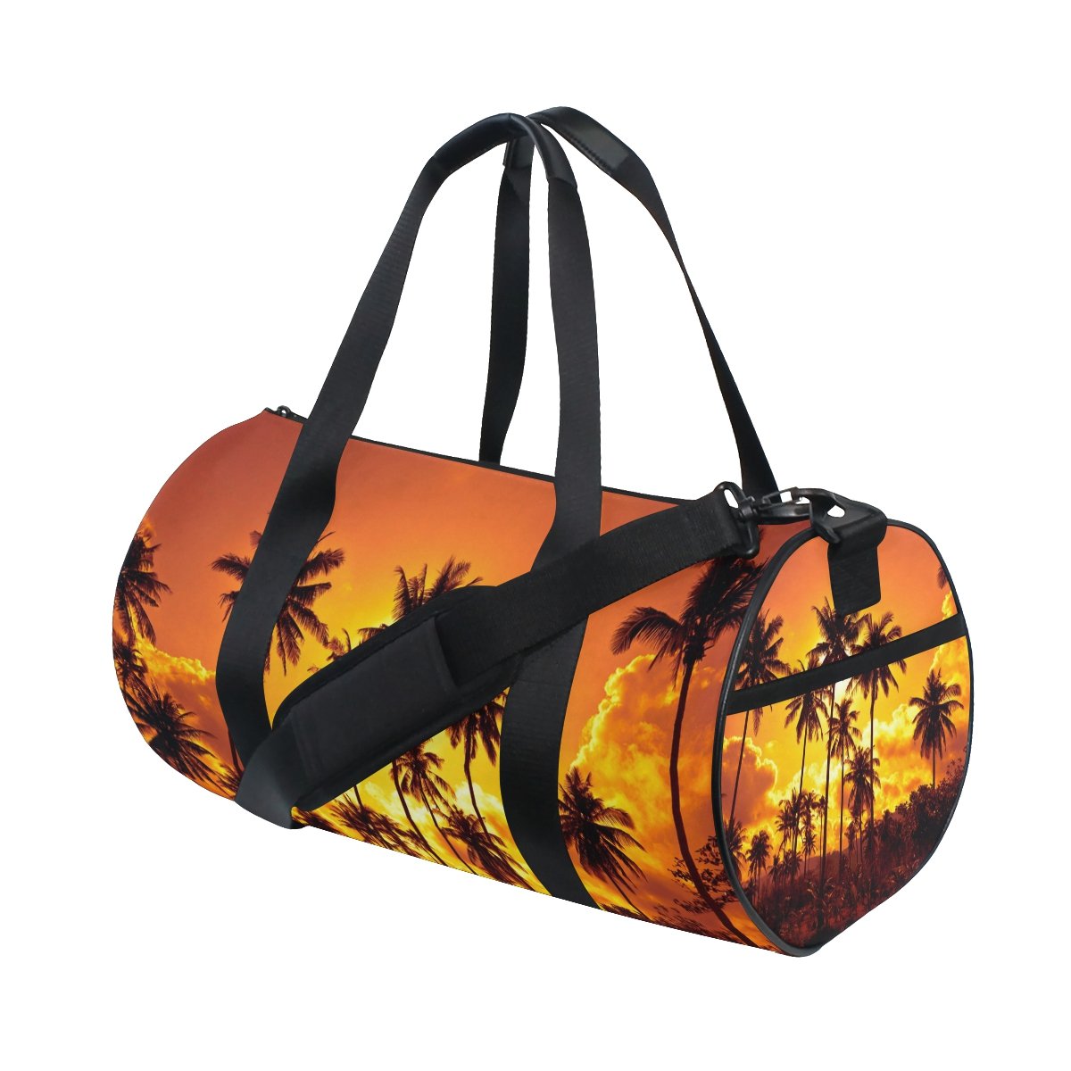 JSTEL Palm Tree Sunset Gym Bag for Women & Men - Large Duffle Bag for Sports, Travel, Workout & Beach - Waterproof & Lightweight with Multiple Pockets