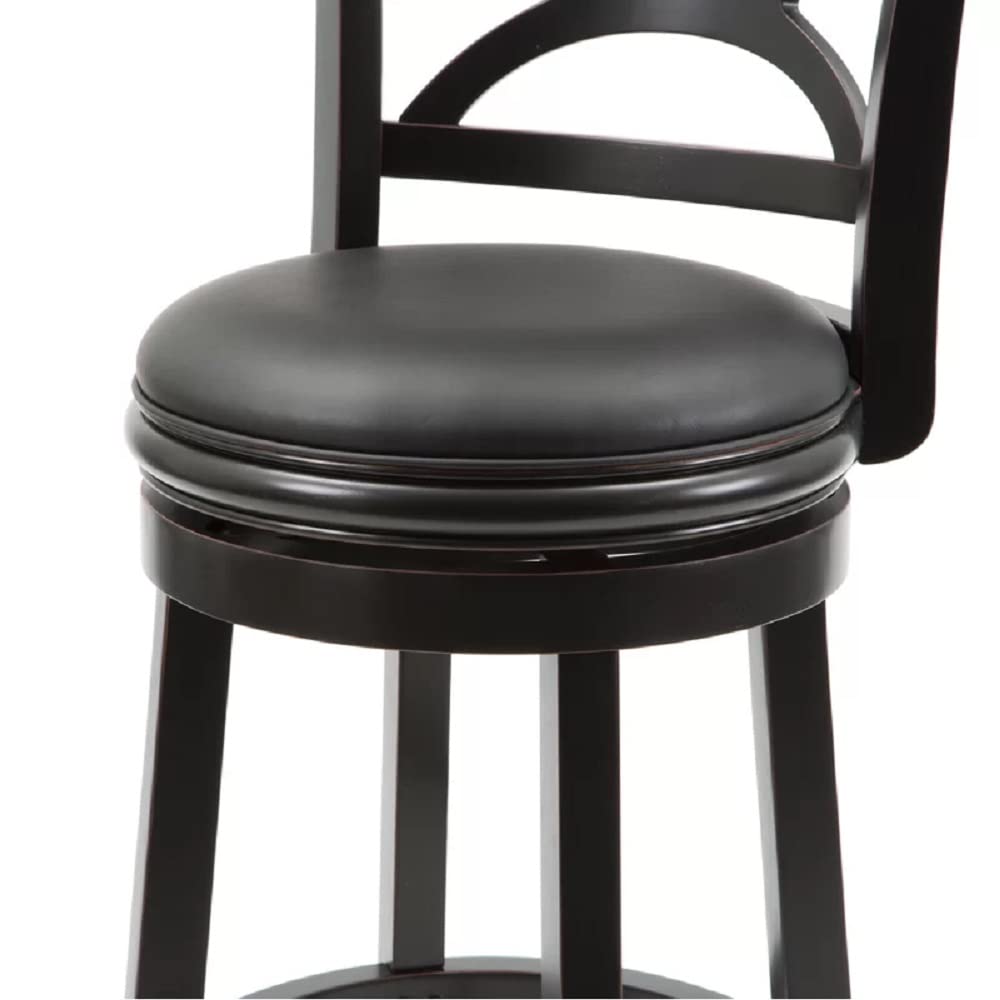 Boraam Florence 24-Inch Black Counter Height Bar Stool - Modern Kitchen Island Stools for Dining & Entertaining