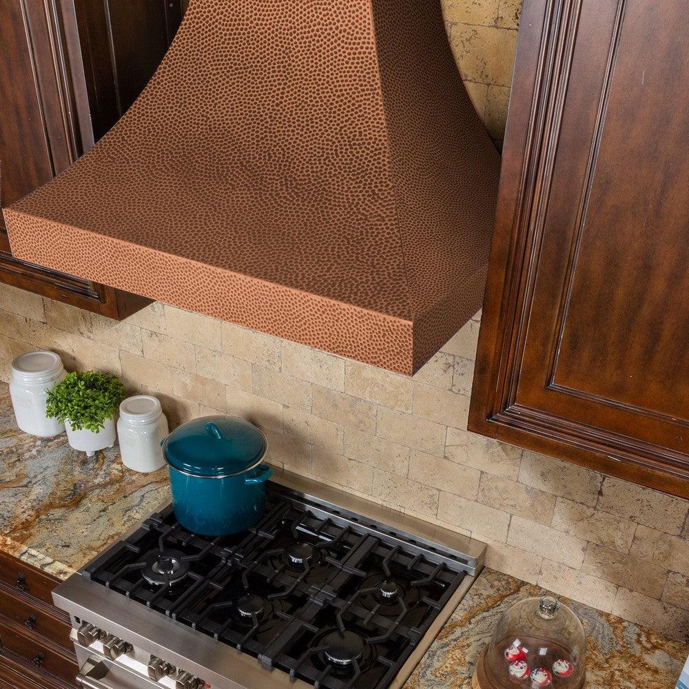 ZLINE Designer Series Hand Hammered Copper Finish Wall Range Hood (8632H) - Premium Kitchen Ventilation for Modern Homes, Perfect Over Stove, Island or Cooktop