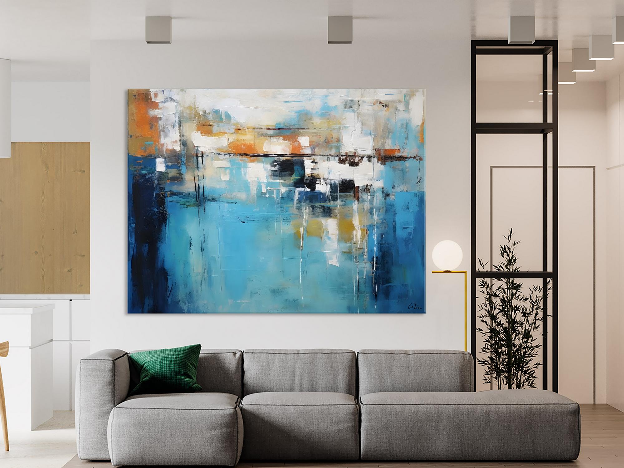 Contemporary Canvas Art - Heavy Texture Modern Wall Paintings - Original Abstract Acrylic Artwork for Bedroom Decor - Perfect for Living Room, Office & Home Interior Design