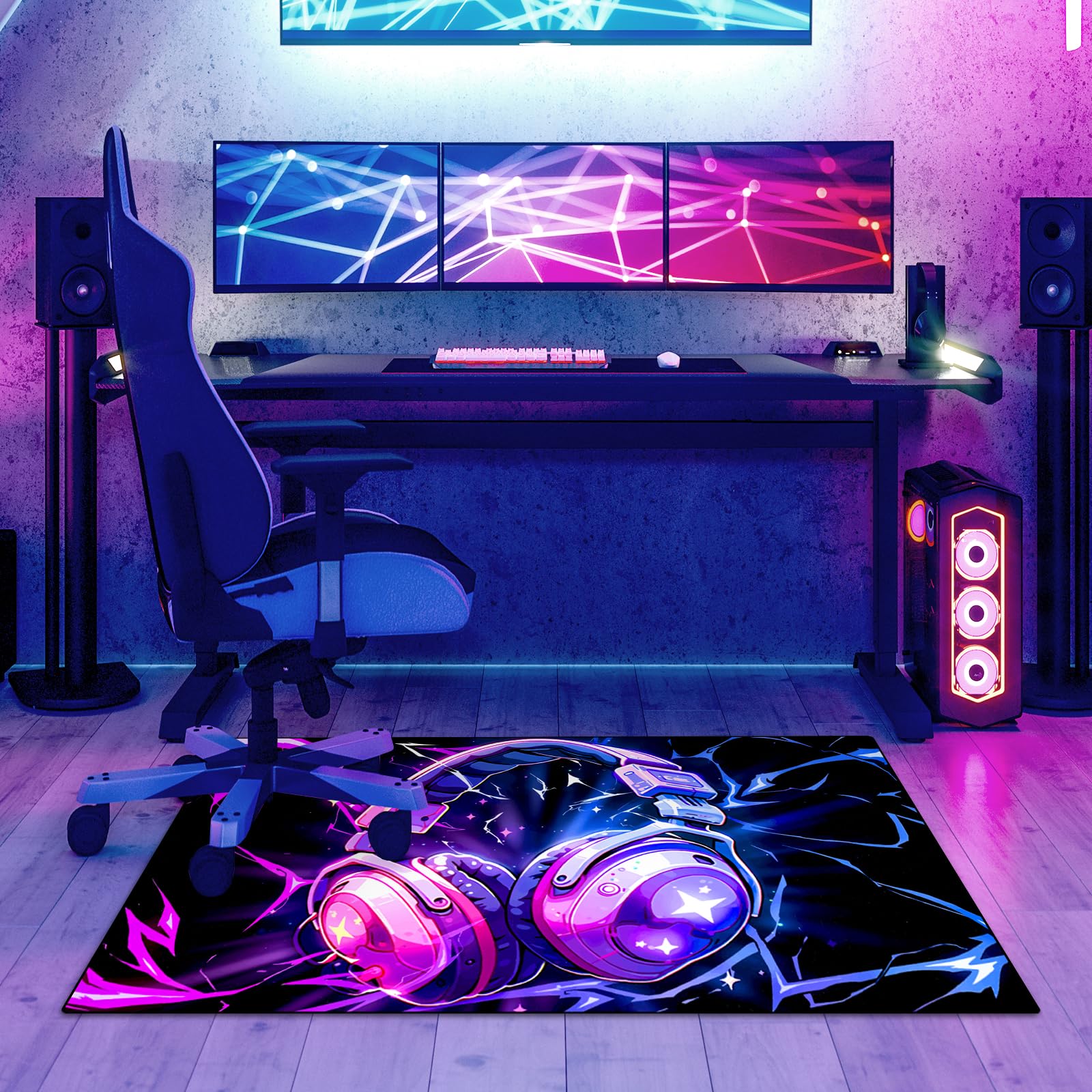 3D Gaming Headset & Microphone Area Rug - 60