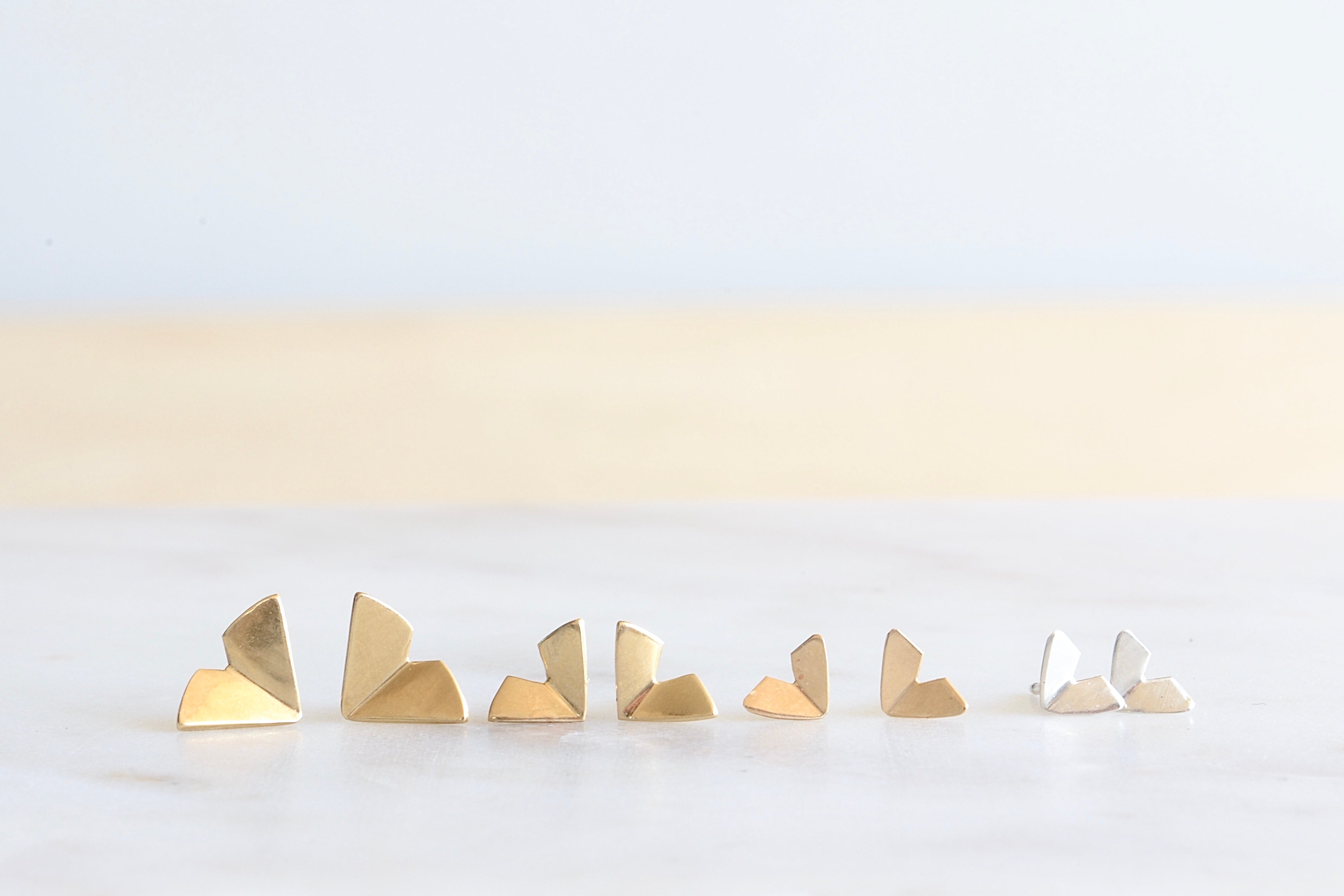 Origami Stud Earrings for Women - Minimalist Geometric Folded Paper Design - Perfect for Everyday Wear, Office & Special Occasions
