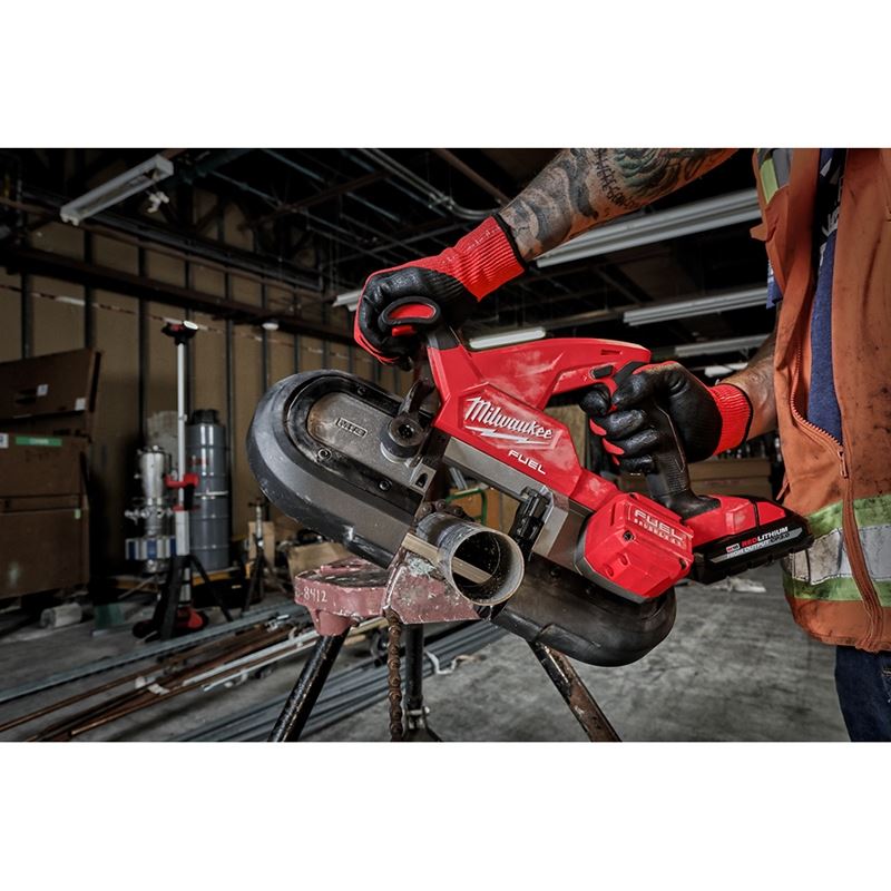 M18 FUEL 18V Brushless Cordless Compact Band Saw Kit with Dual Trigger - 2829S-22 - Ideal for Metal Cutting, Plumbing, and Electrical Work