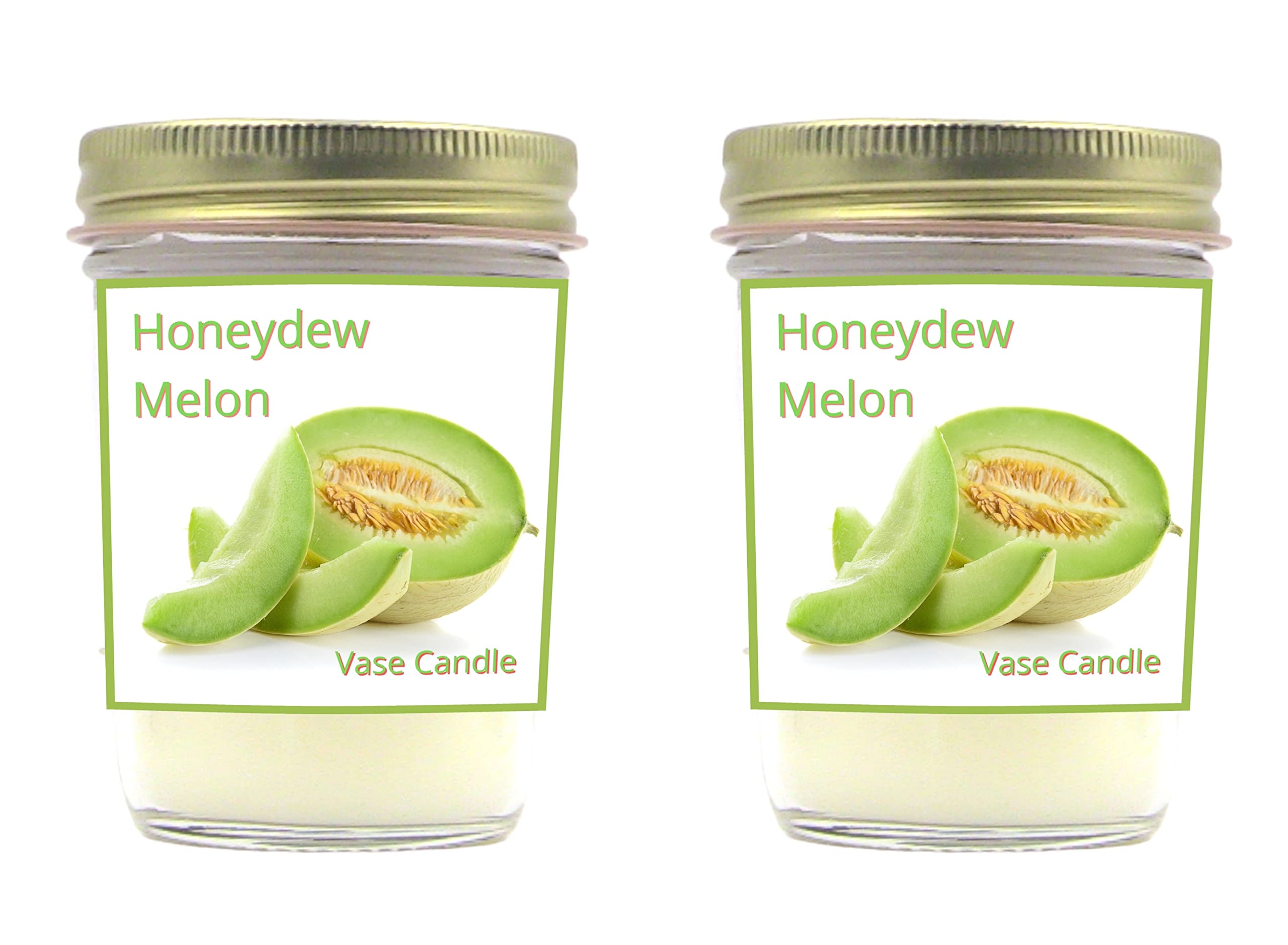 Honeydew Melon Scented Candle - Fresh Cucumber & Juicy Melon Aroma, Double Jar Glass Vase for Home Decor, Relaxation & Romantic Ambiance
