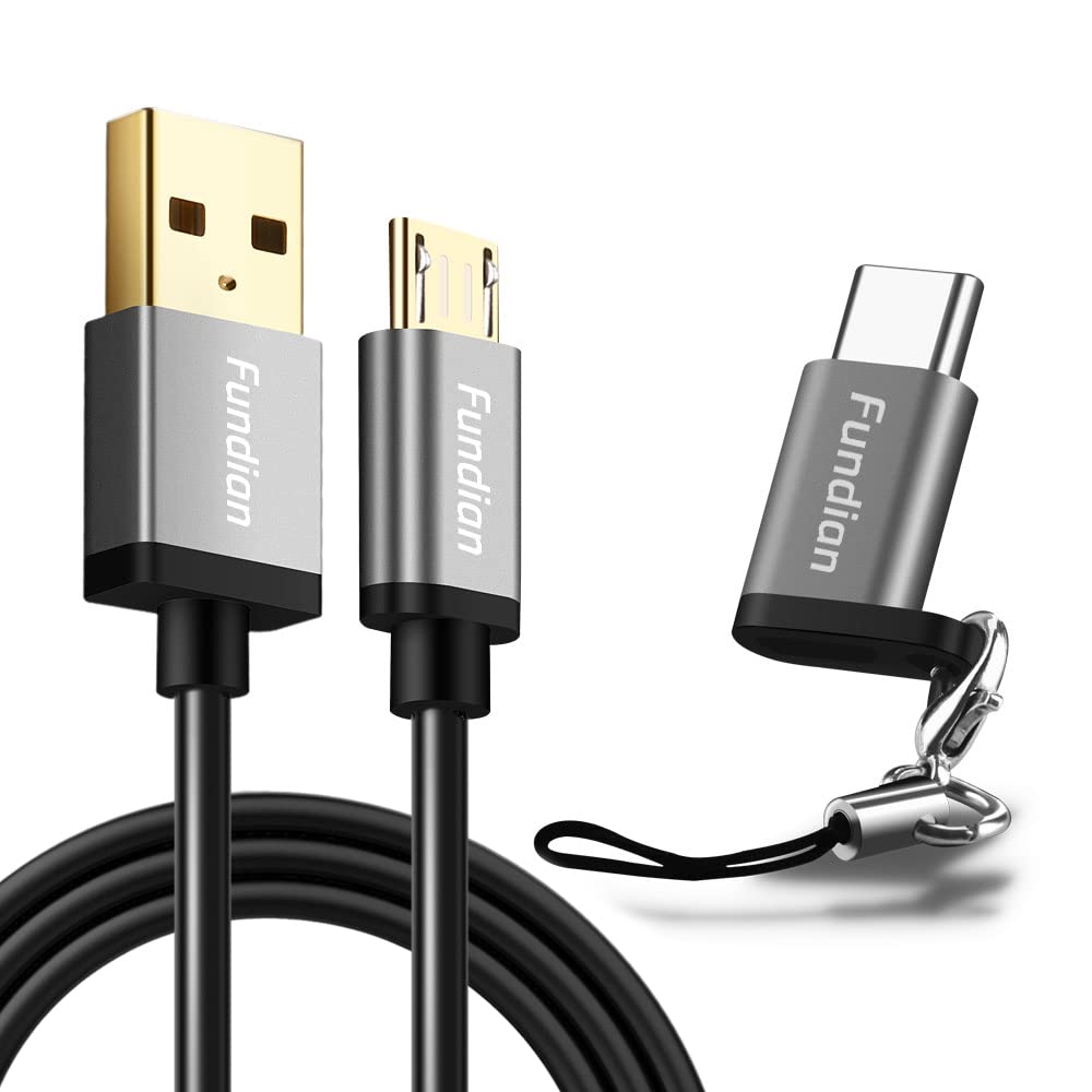 Fast Charging Micro USB to USB C Cable with Keychain - 1.6ft USB A to USB C/Micro B Charger Cord Compatible with Samsung Galaxy S21/S20/S10/S9/S8, Note 10/9/8, GoPro Hero 5/6/7, PS5 Controller & Nintendo Switch - Perfect for Travel, Gaming & Device Charging