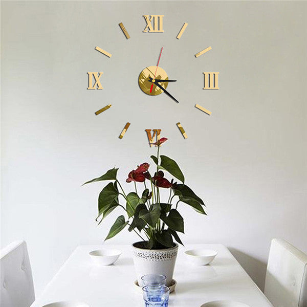 Premium Large DIY 3D Wall Clock - Modern Home Decor for Living Room, Bedroom & Office - Unique Mirror Art Design for Stylish Interior Spaces