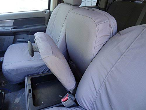 Durafit D1332-C8 Gray Endura Seat Covers for 2013-2020 Ram Classic 40/20/40 Split Bench Front Seats with Center Console Access | 2 Opening Lids | Perfect for Truck Owners & Off-Road Adventures
