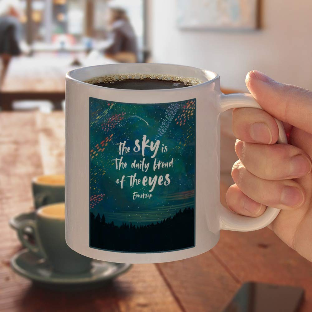 Emerson Quote Inspirational Ceramic Coffee Mug - 11oz White Novelty Gift Mug for Coffee, Tea & Hot Drinks - Perfect for Office, Home & Gifts - Motivational Daily Use Cup