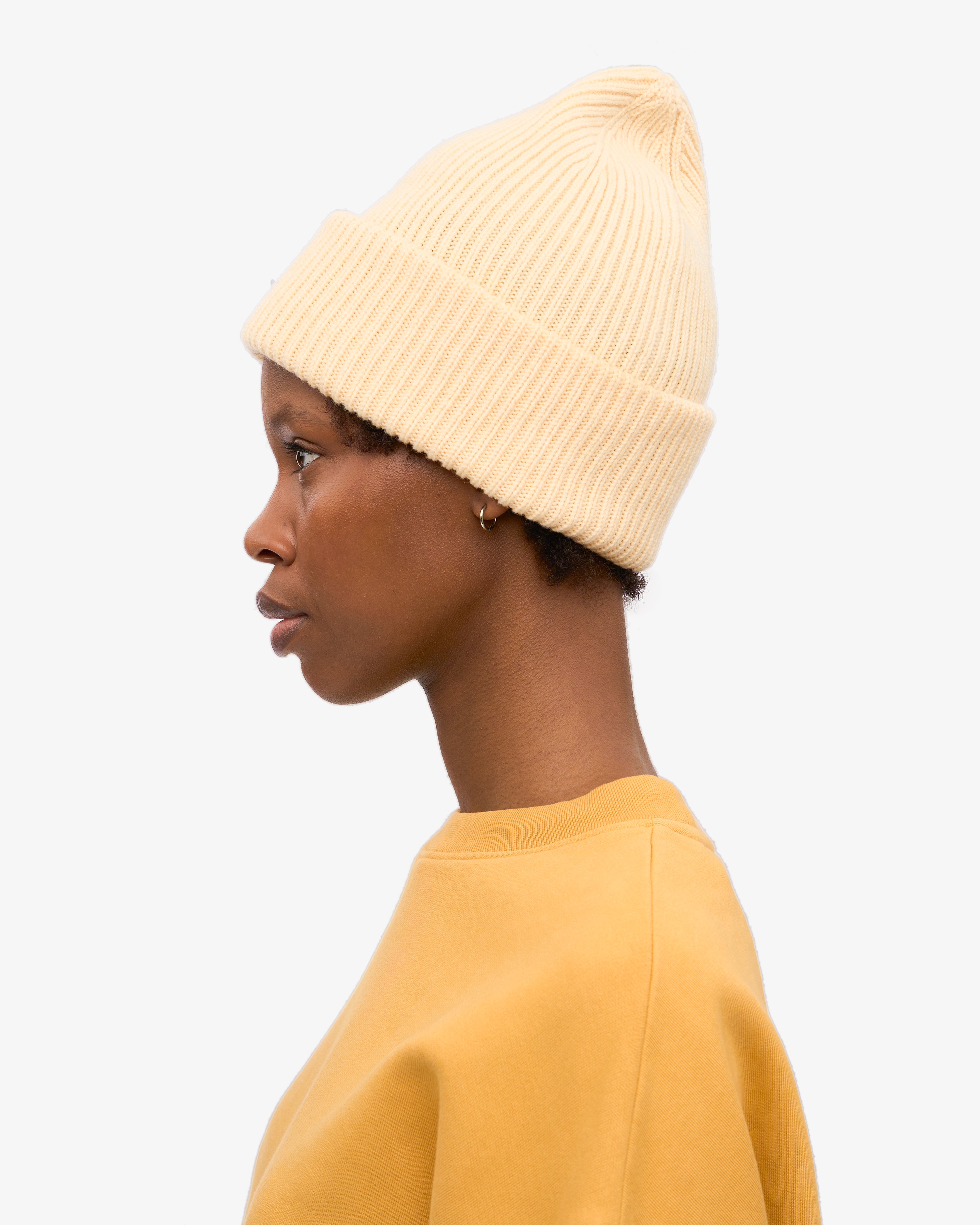 Premium Merino Wool Beanie - Soft Yellow Winter Hat for Men & Women - Cozy & Warm for Outdoor Activities, Skiing, Hiking, and Snowboarding
