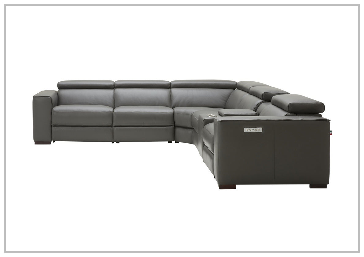 Gio Italia Aventura L-Shaped Leather Power Reclining Sectional Sofa - Modern Living Room Furniture for Home Theater & Family Gatherings