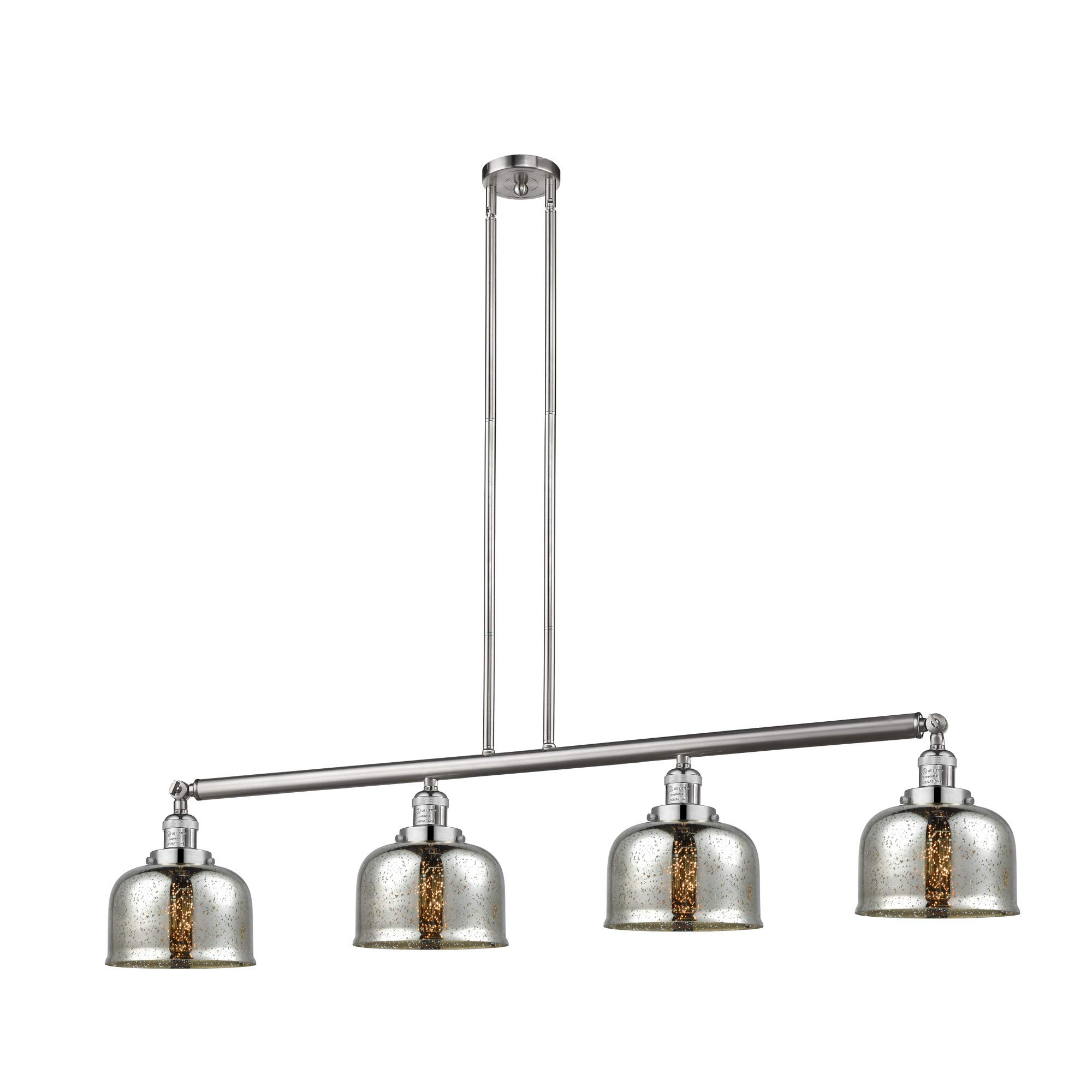 214-PC-G72 Large Bell 3 Light Island Pendant Light in Polished Chrome - Perfect for Kitchen Islands, Dining Rooms, and Modern Home Decor