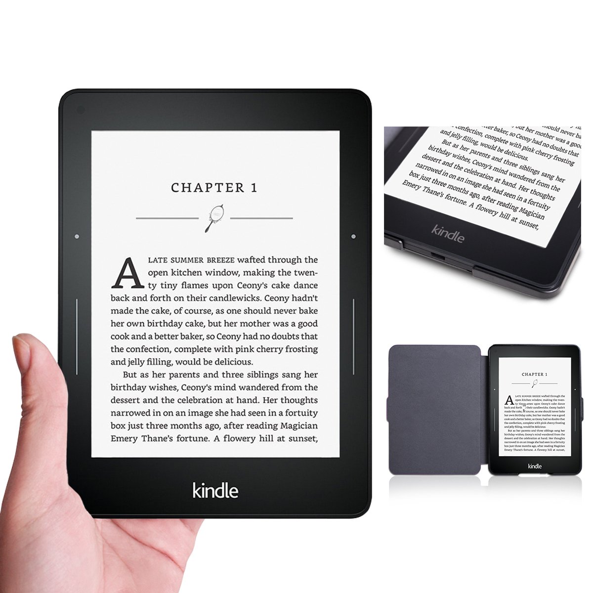 WALNEW Ultra Thin Lightweight PU Leather Protective Case for Amazon Kindle Voyage (2014) - Colorful Painting Design with Auto Sleep/Wake Function - Perfect for Reading, Travel & Daily Commute - Bird Pattern