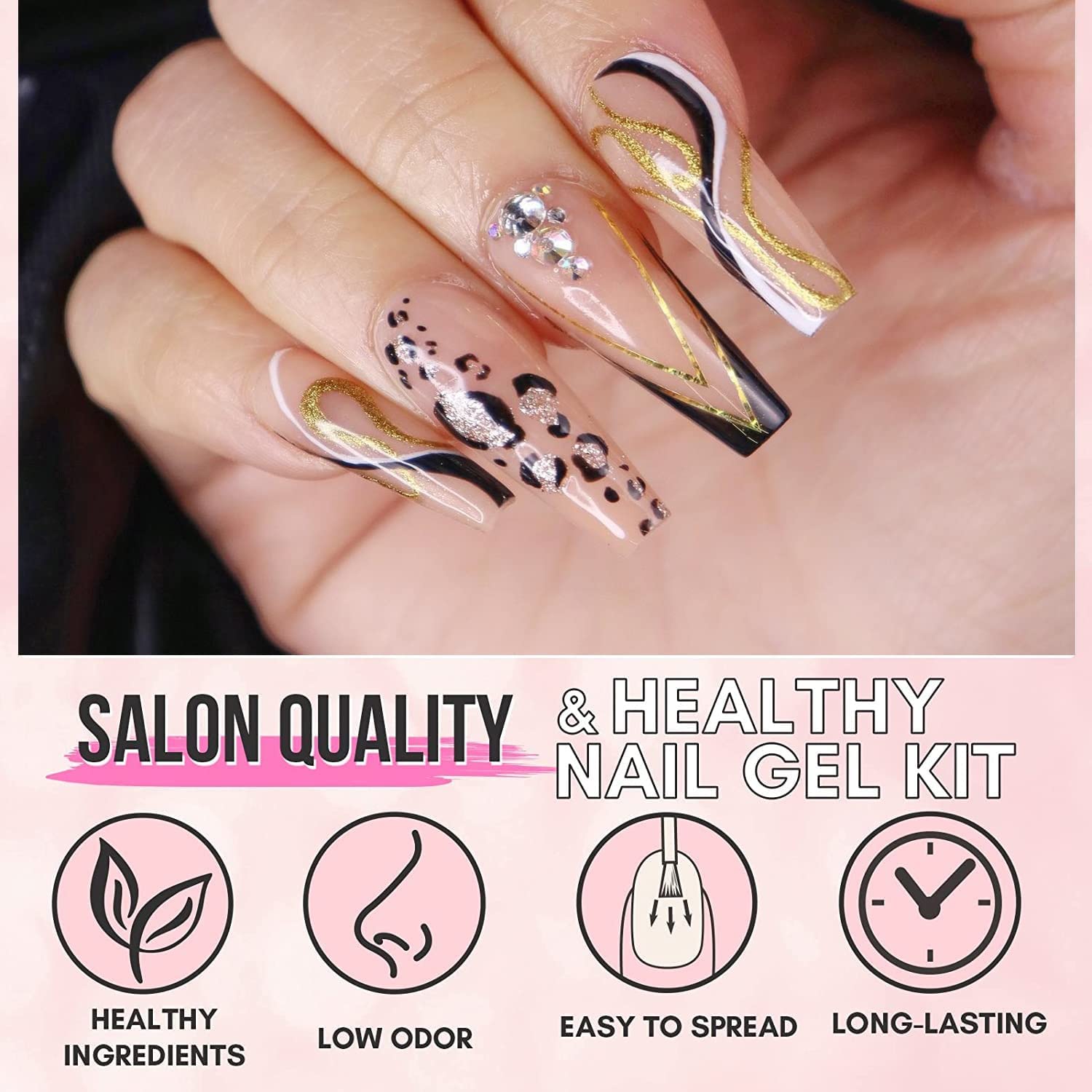 Makartt Nail Builder Gel Kit - Professional Nail Extension Set with Natural Color Builder Gel, Base & Top Coat for DIY Manicures | Perfect for Home Nail Art, Salon Professionals & Beginners