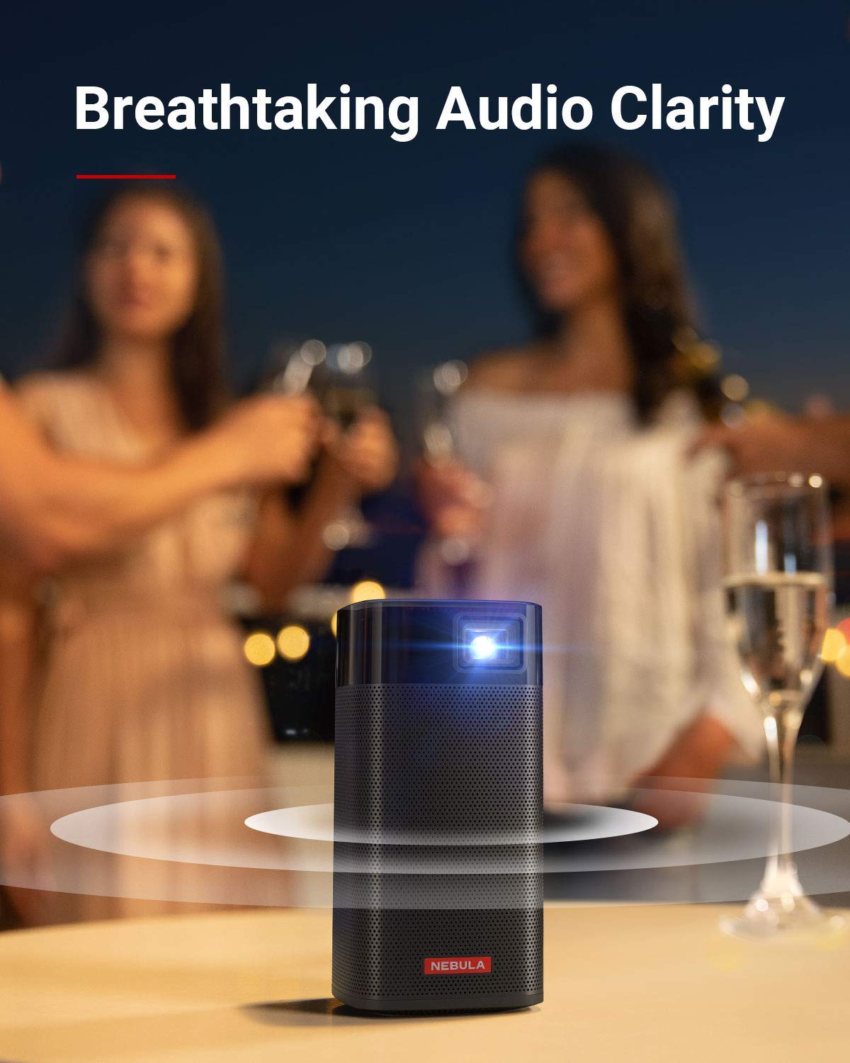 Anker NEBULA Apollo Mini Projector - Portable WiFi Bluetooth Outdoor Movie Projector, 100 Inch HD Display, 6W Speaker, 4Hr Playtime for Home Theater, Camping & Backyard Entertainment (Renewed)