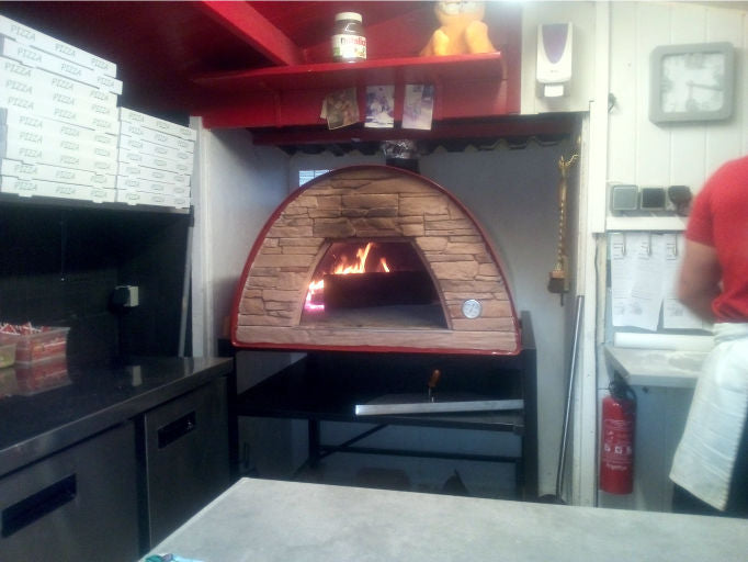 MAXIMUS PRIME Large Portable Pizza Oven - Outdoor Wood Fired Pizza Maker, Stainless Steel & Red Finish - Perfect for Backyard, Camping, Picnics and Tailgating Parties