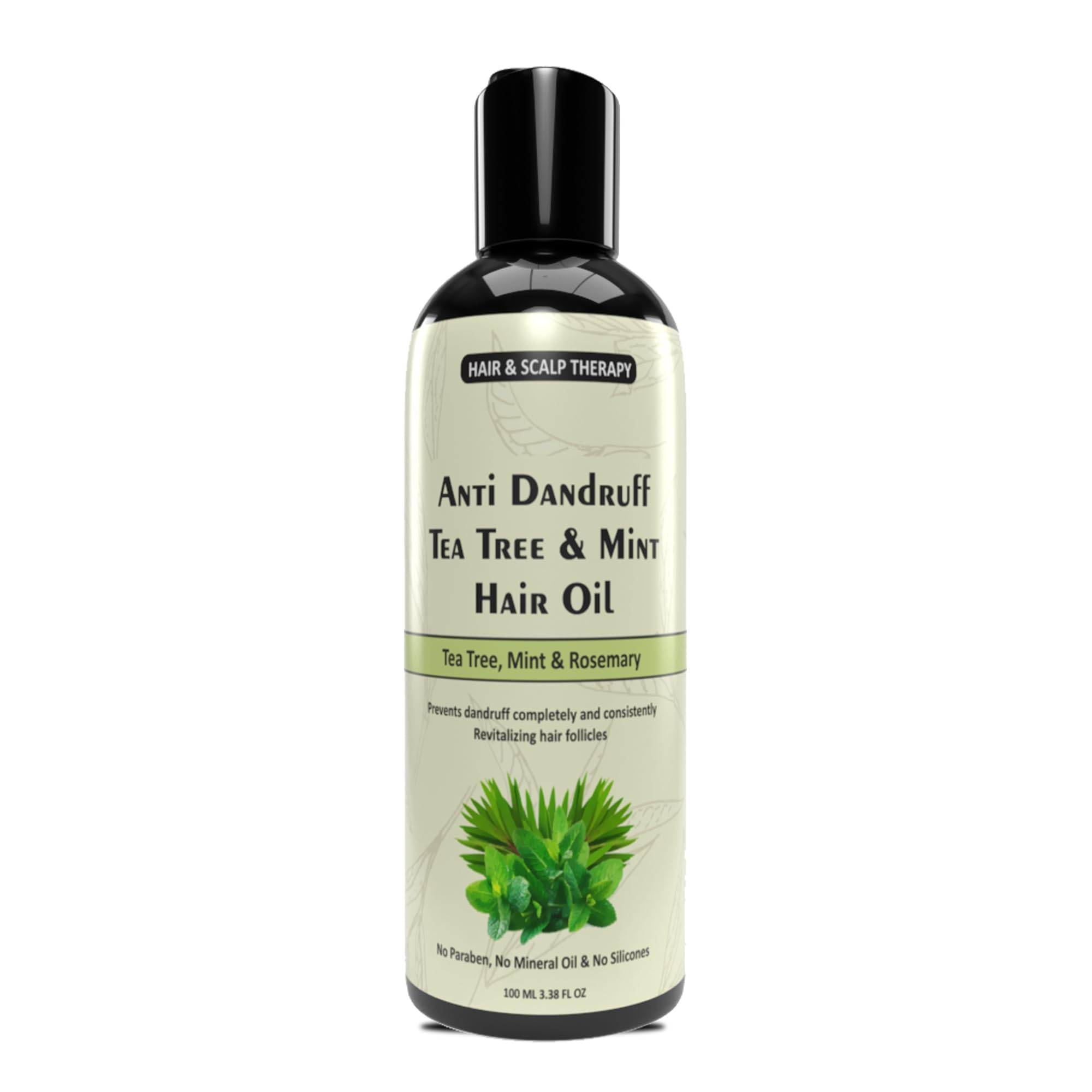 Manarya Sun's Heart Anti Dandruff Tea Tree & Mint Hair Oil 100ml - Natural Scalp Treatment for Dry Itchy Scalp & Hair Growth - Perfect for Daily Hair Care & Scalp Massage
