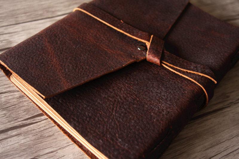 Vintage Leather Personalized Grandparents Memory Book - Custom Photo Album for Grandparents Gift, Family Keepsake, Wedding Anniversary, Baby Shower & Special Occasions