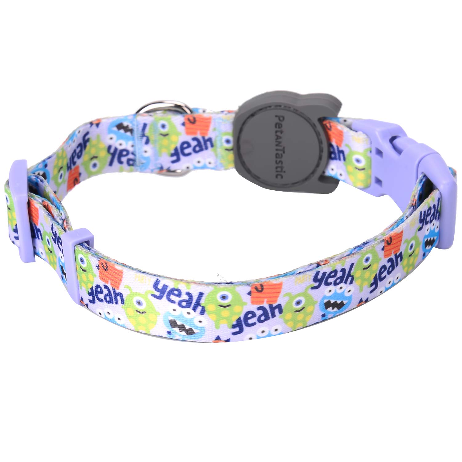 Best Adjustable Large Dog Collar - Durable Soft & Heavy Duty with Cute Monster Design - Comfortable Pet Collar for Puppies, Adults, Boys & Girls - Perfect for Outdoor Walks, Indoor Training & Daily Use