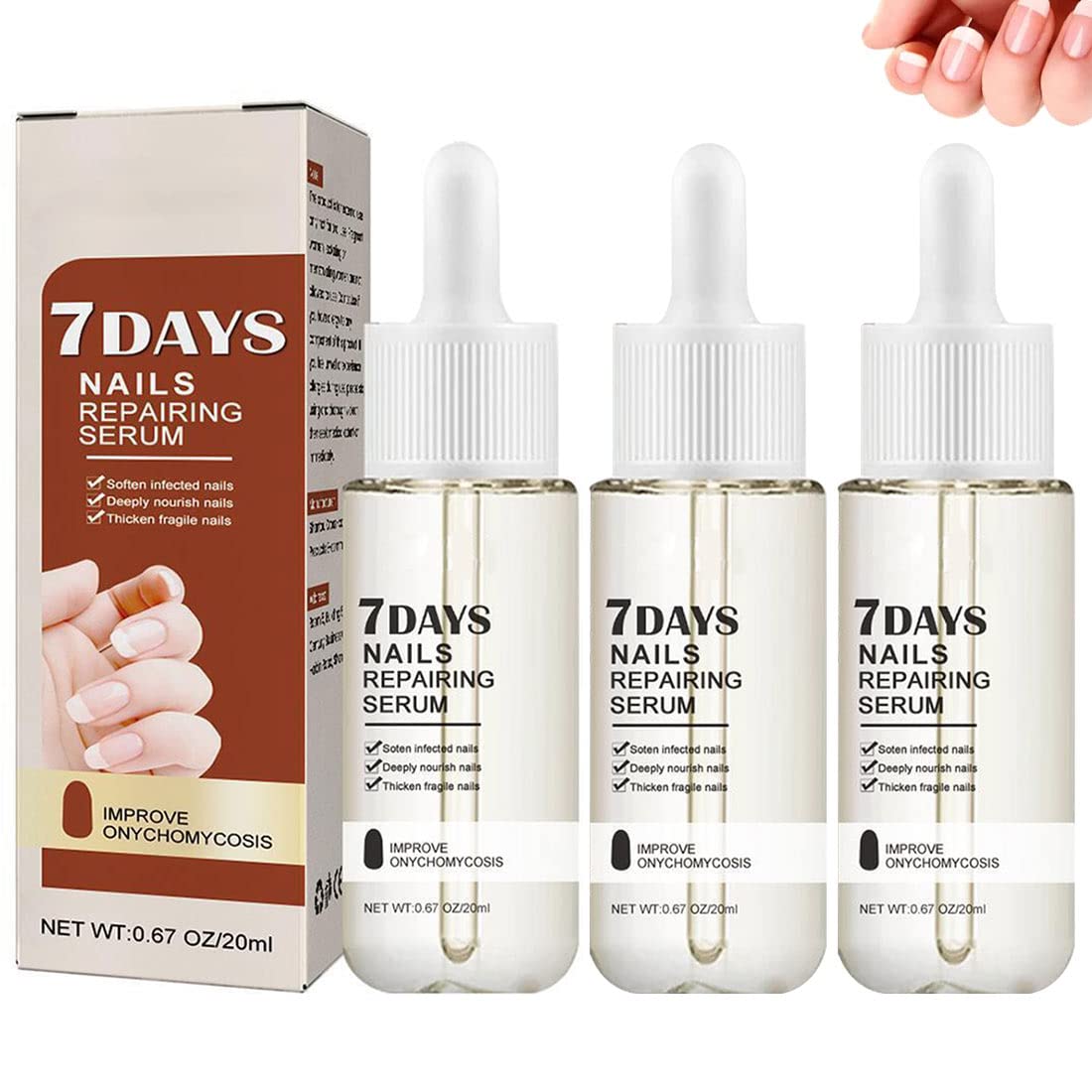 7 Days Nail Growth & Strengthening Serum - Fast Nail Repair for Damaged, Cracked & Discolored Nails - Cuticle Oil Nail Strengthener for Healthy Natural Nails | Perfect for Salon Use & At-Home Nail Care