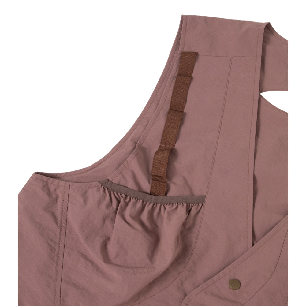 ARCHIVAL REINVENT ARC x PAA Windbreaker Vest - Brown Water-Resistant Lightweight Jacket for Outdoor Hiking, Cycling & Urban Streetwear