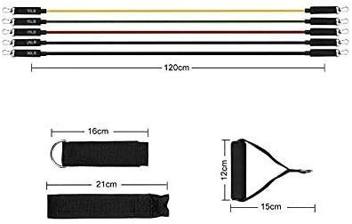 Premium Exercise Resistance Bands Set - 5 Fitness Tubes with Handles, Door Anchor, Ankle Straps & Carry Pouch for Home & Gym Workouts - Strength Training Equipment for Men & Women