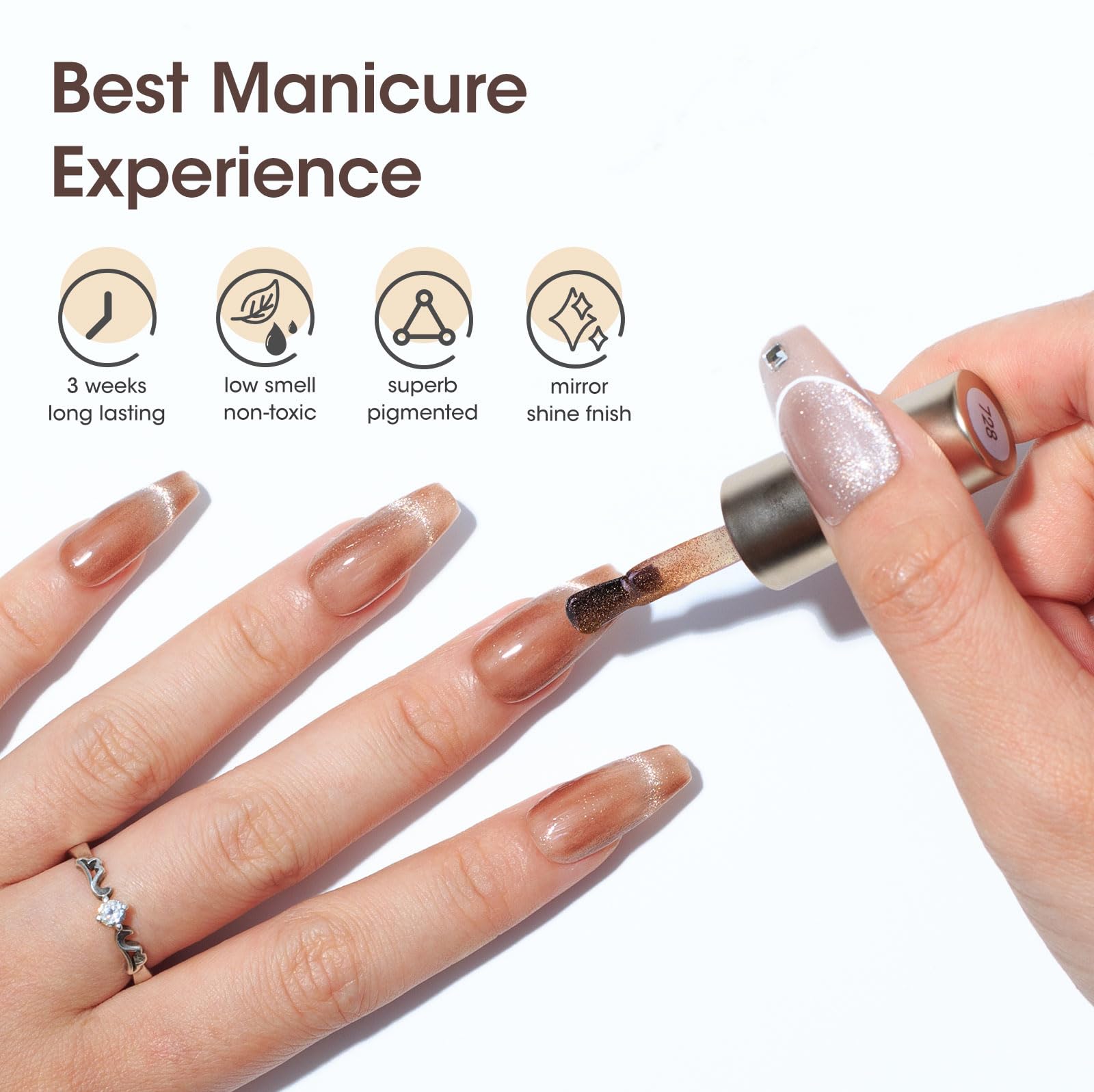 Gellen Glitter Cat Eye Gel Polish Set - 6 Colors for Home Salon & Gifts